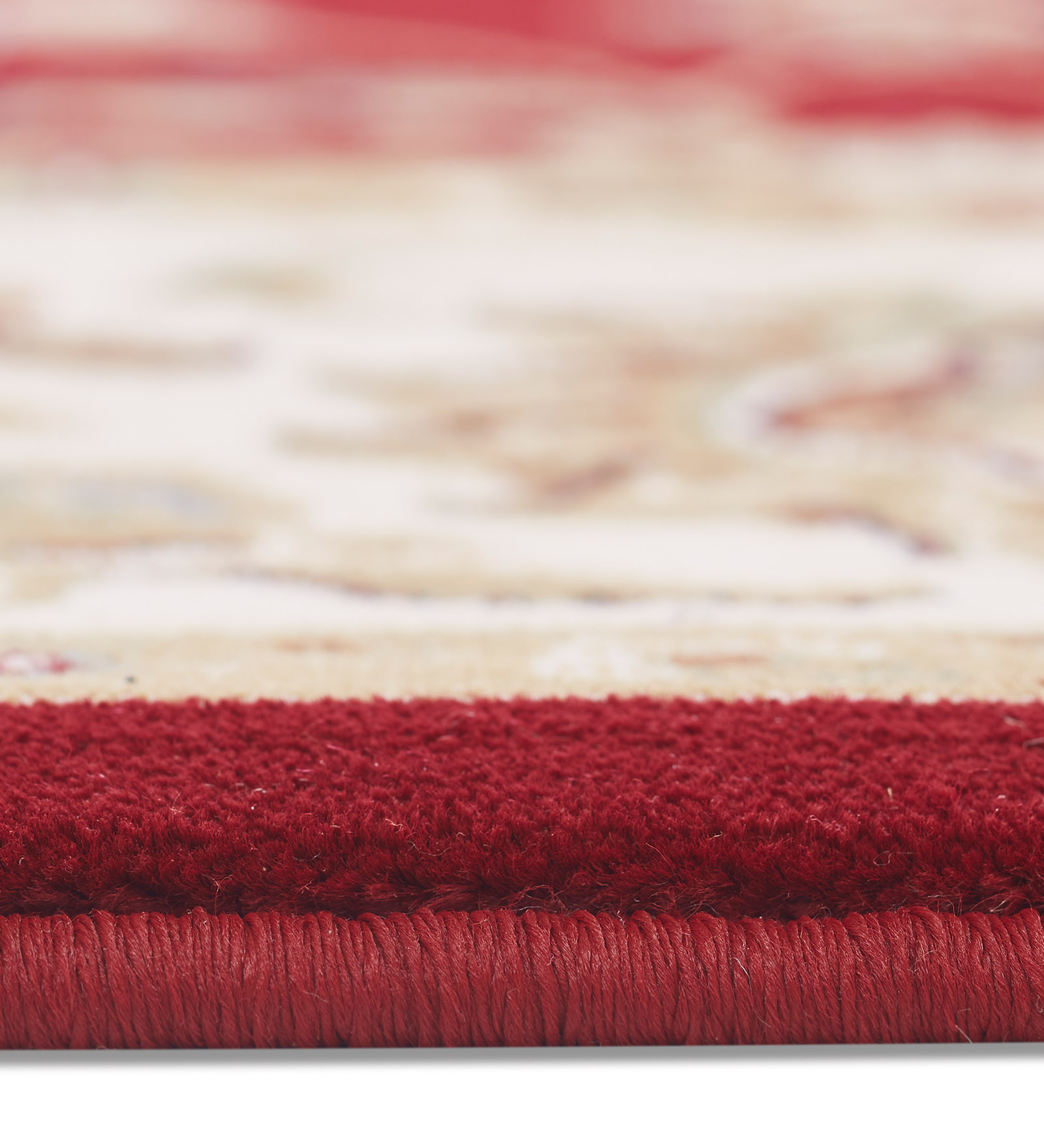 Esfahan Classical Machine Made Carpet Red Cream