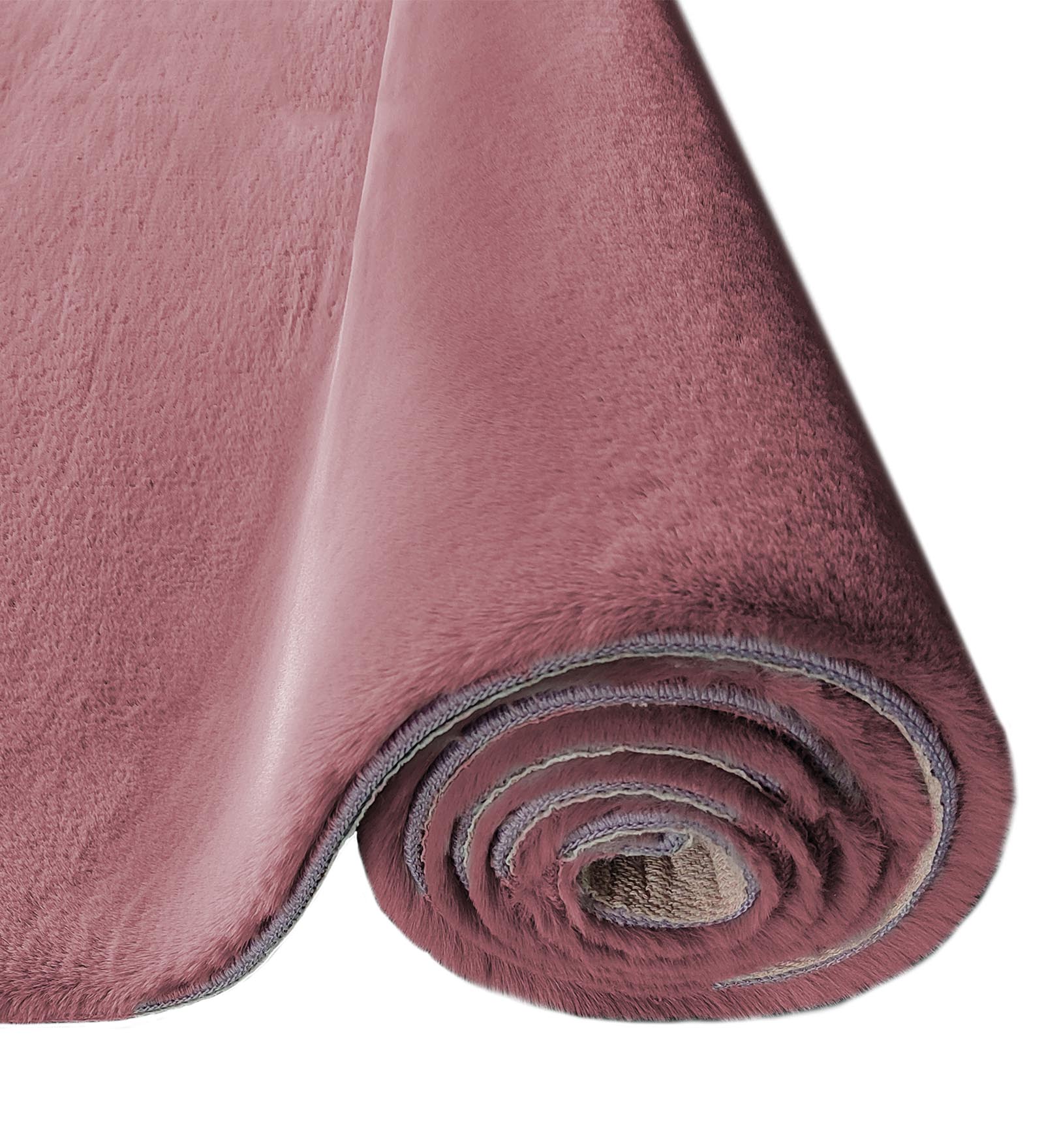 New Oslo Rabit Fur Carpet Strawberry