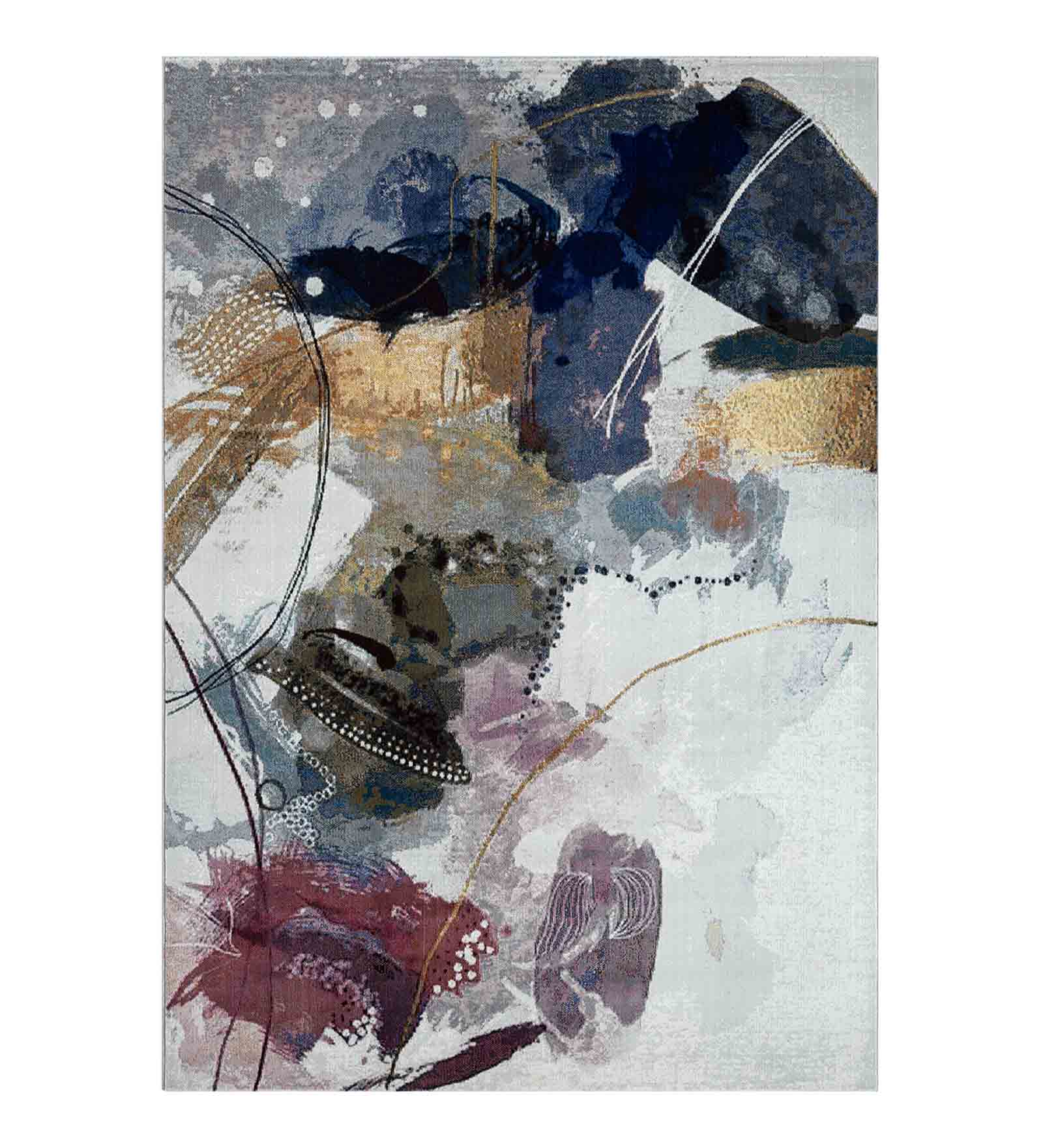 Hawaii Modern Art Carpet Royal Blue