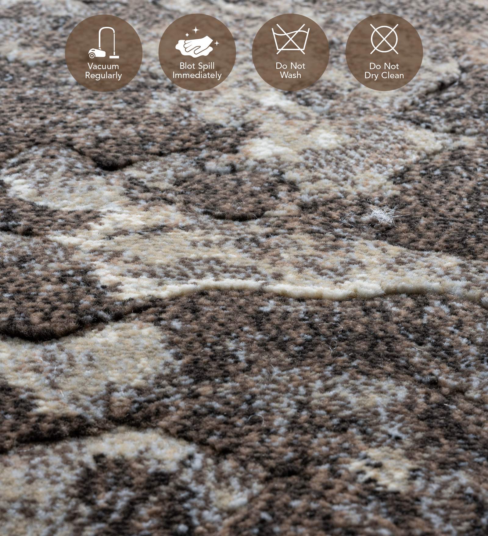 Aquarius Abstract Machine Made Runner Cream and Brown