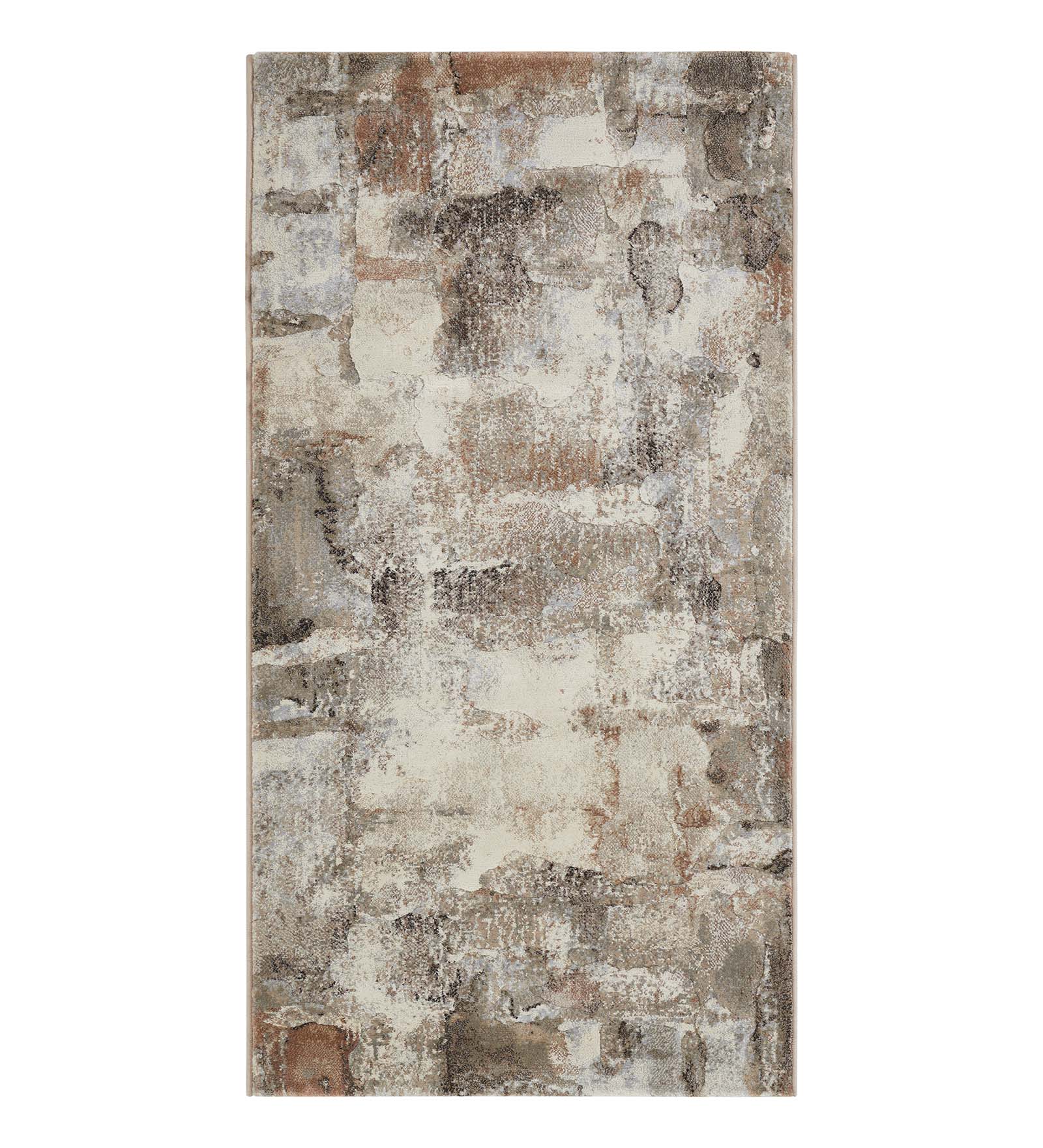 Aquarius Floral Machine Made Runner Brown