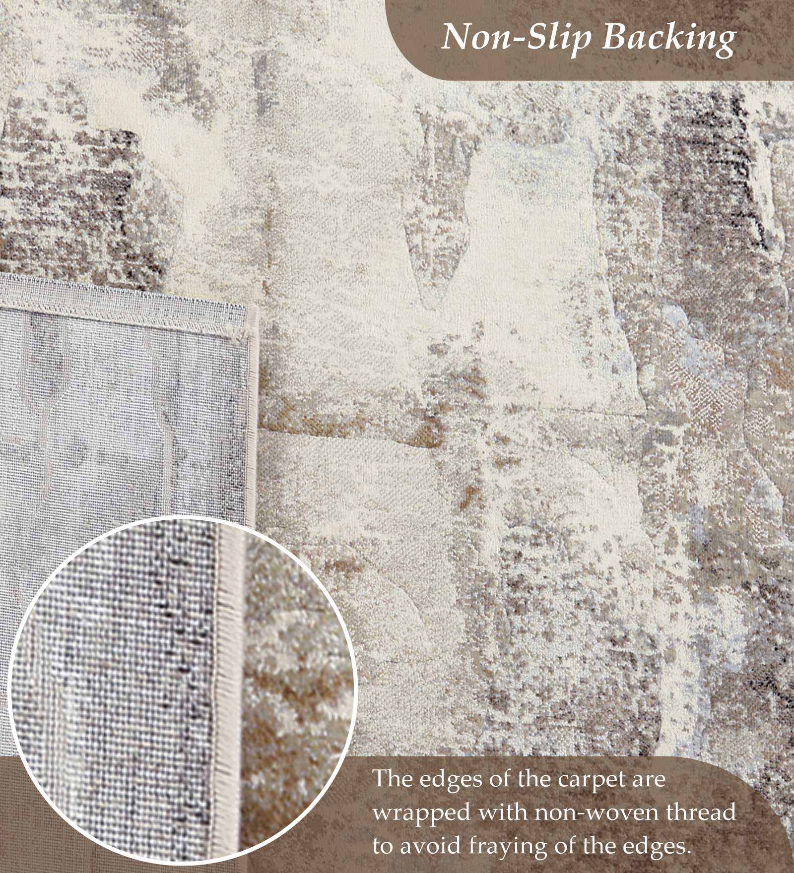 Aquarius Floral Machine Made Runner Brown