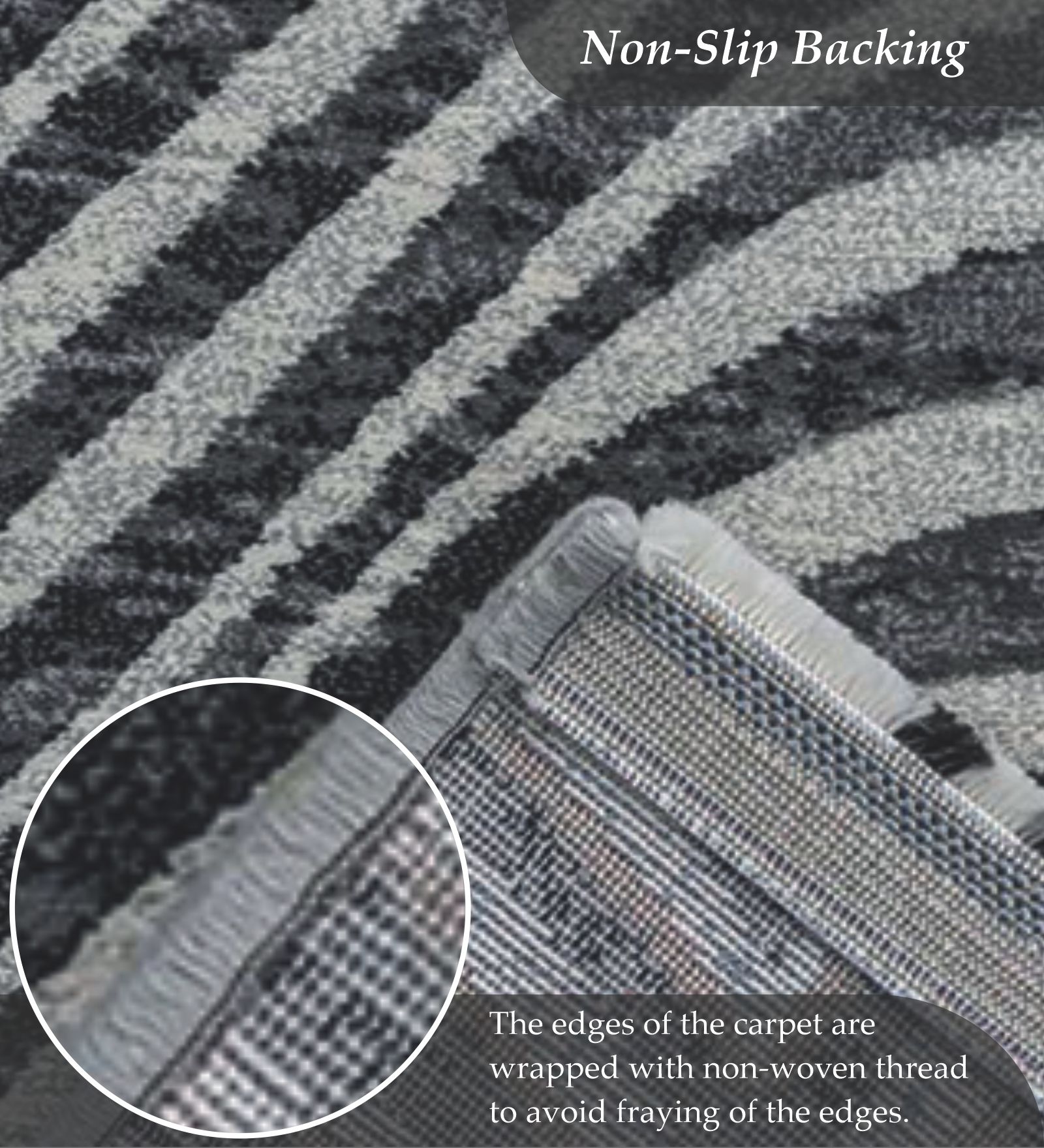 Aquarius Abstract Machine Made Runner Grey