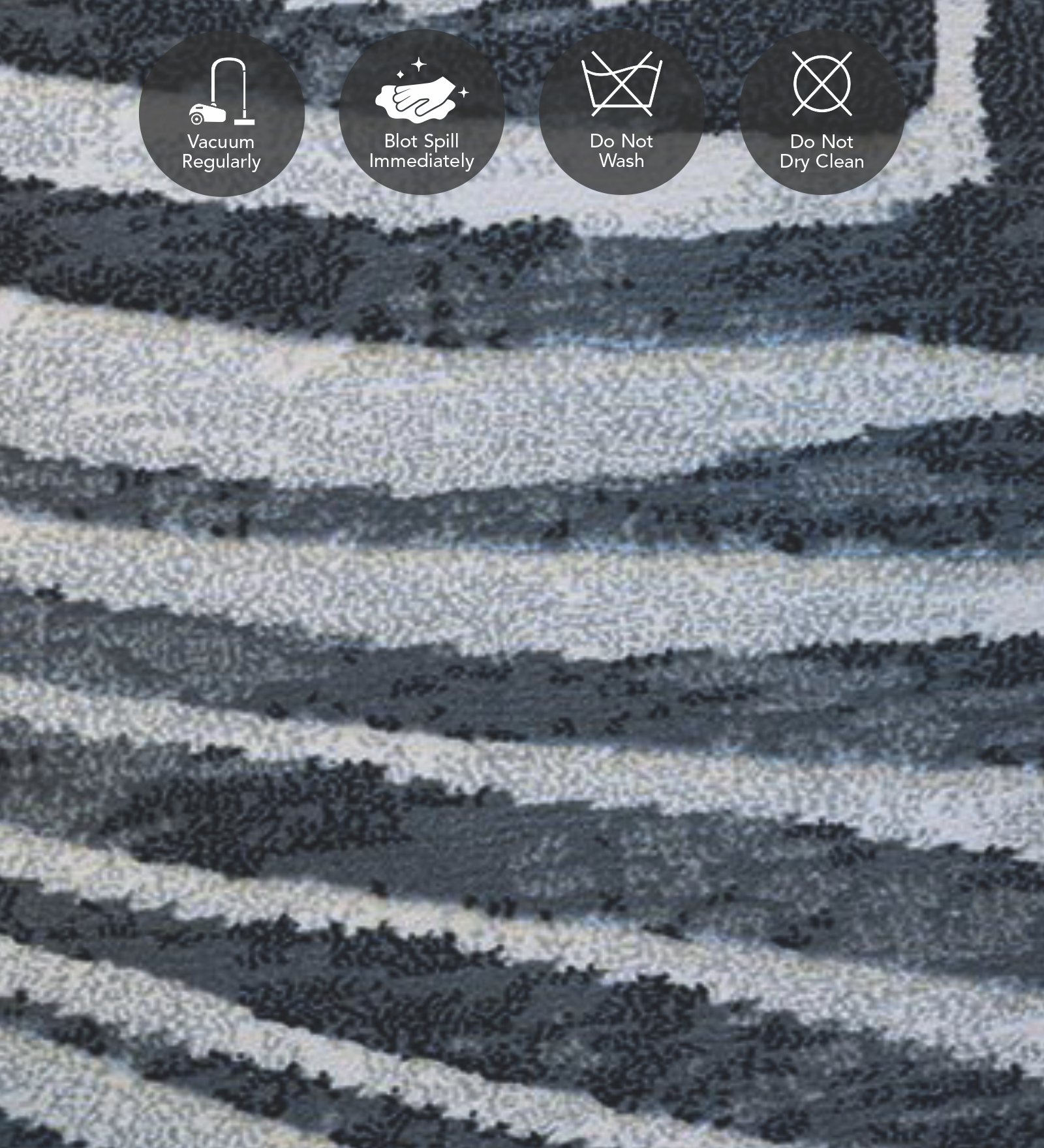 Aquarius Abstract Machine Made Runner Grey