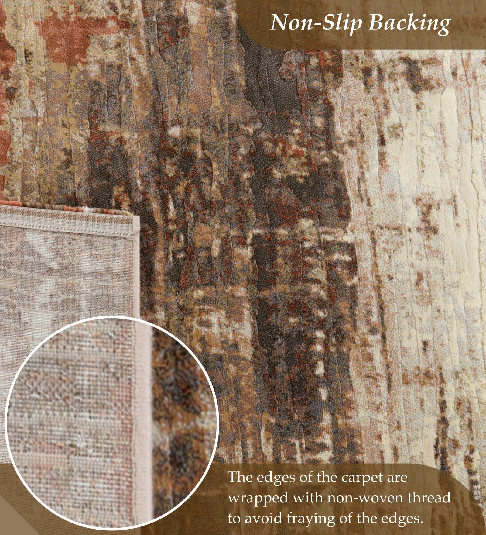 Aquarius Floral Machine Made Runner Brown