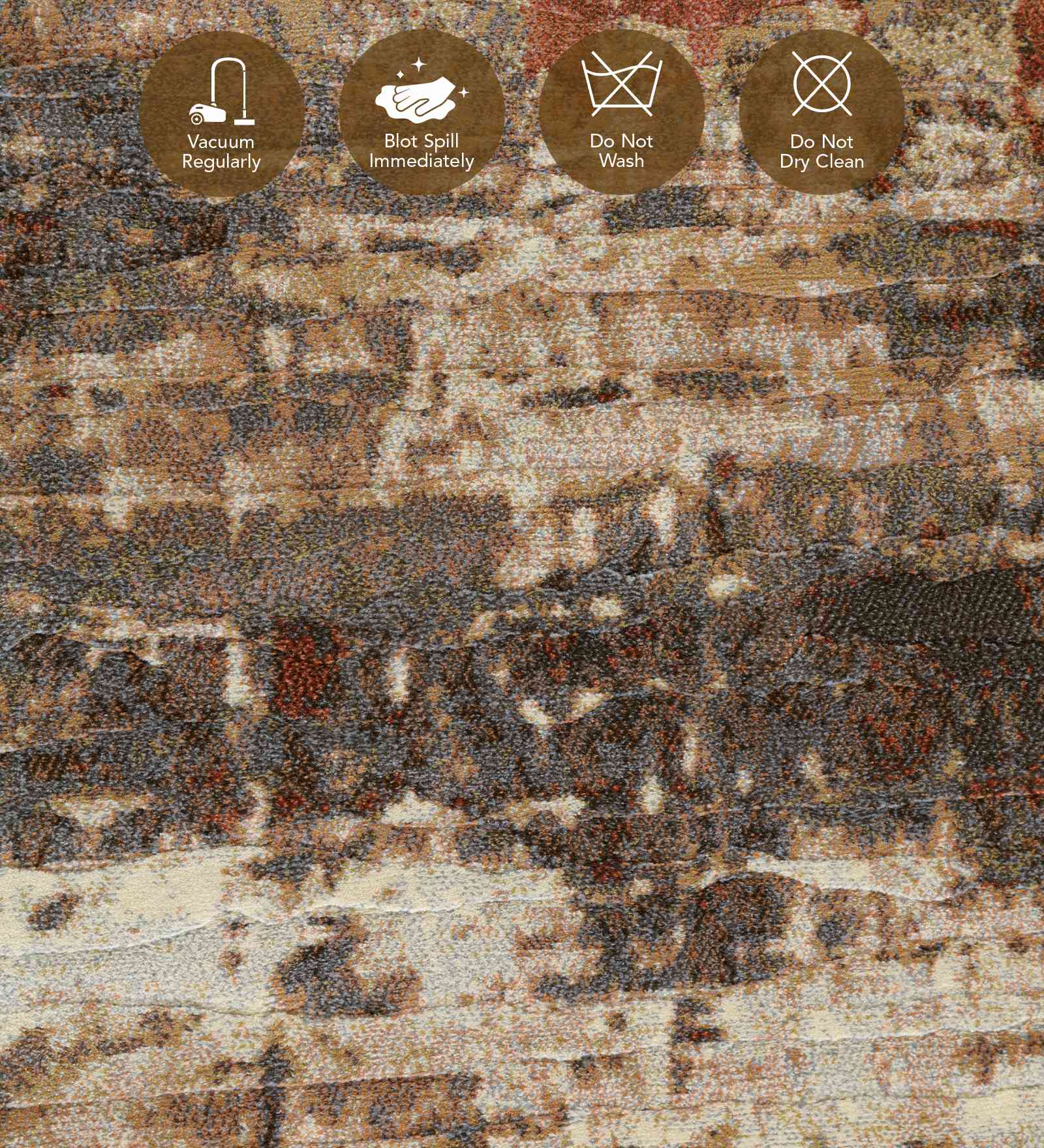 Aquarius Floral Machine Made Runner Brown