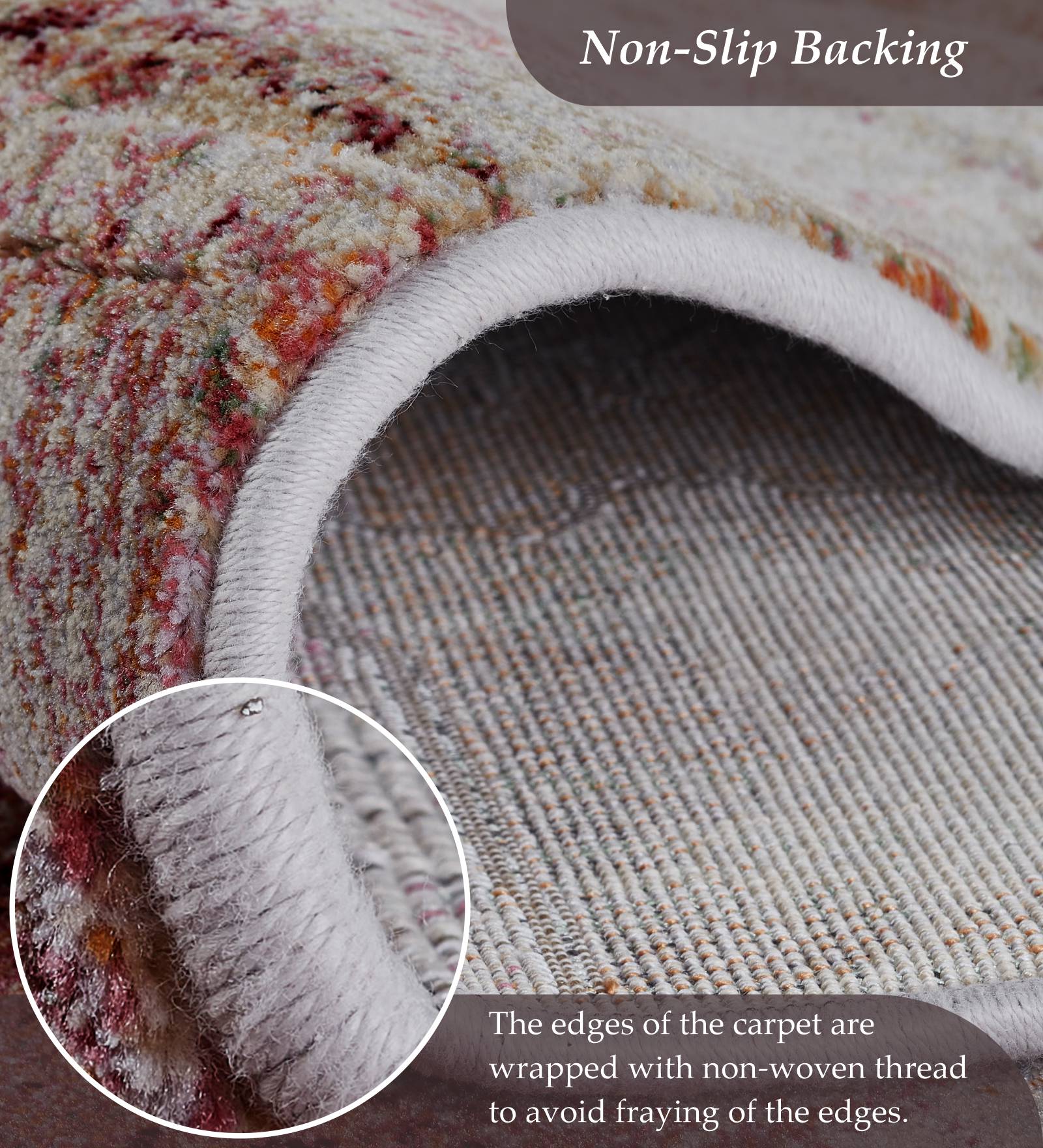 Aquarius Floral Machine Made Carpet Maroon