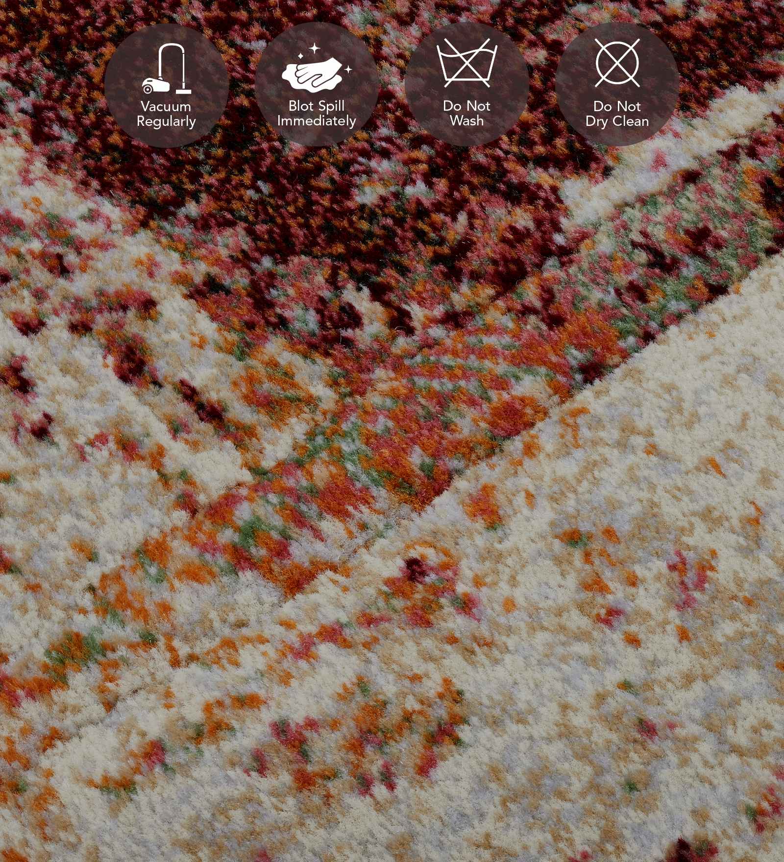 Aquarius Floral Machine Made Carpet Maroon