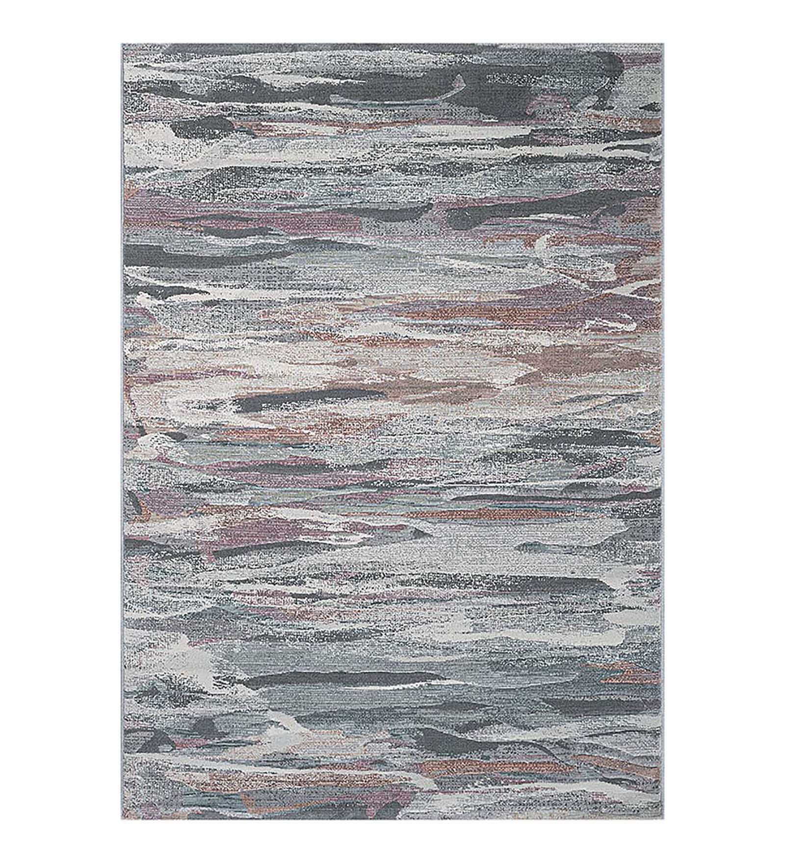 Aquarius Abstract Machine Made Carpet Grey