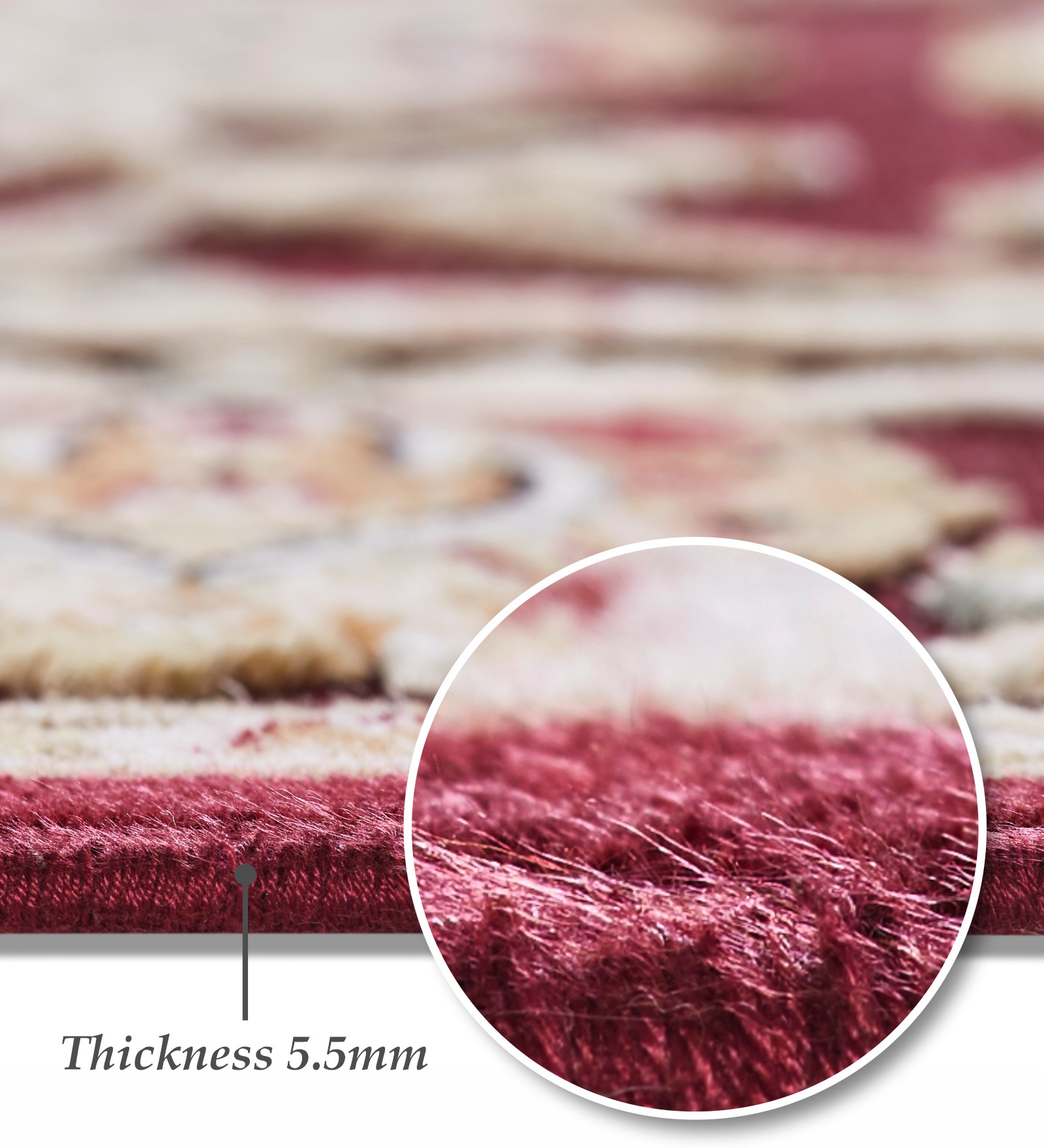 Genova Classical Carpet Red and Beige