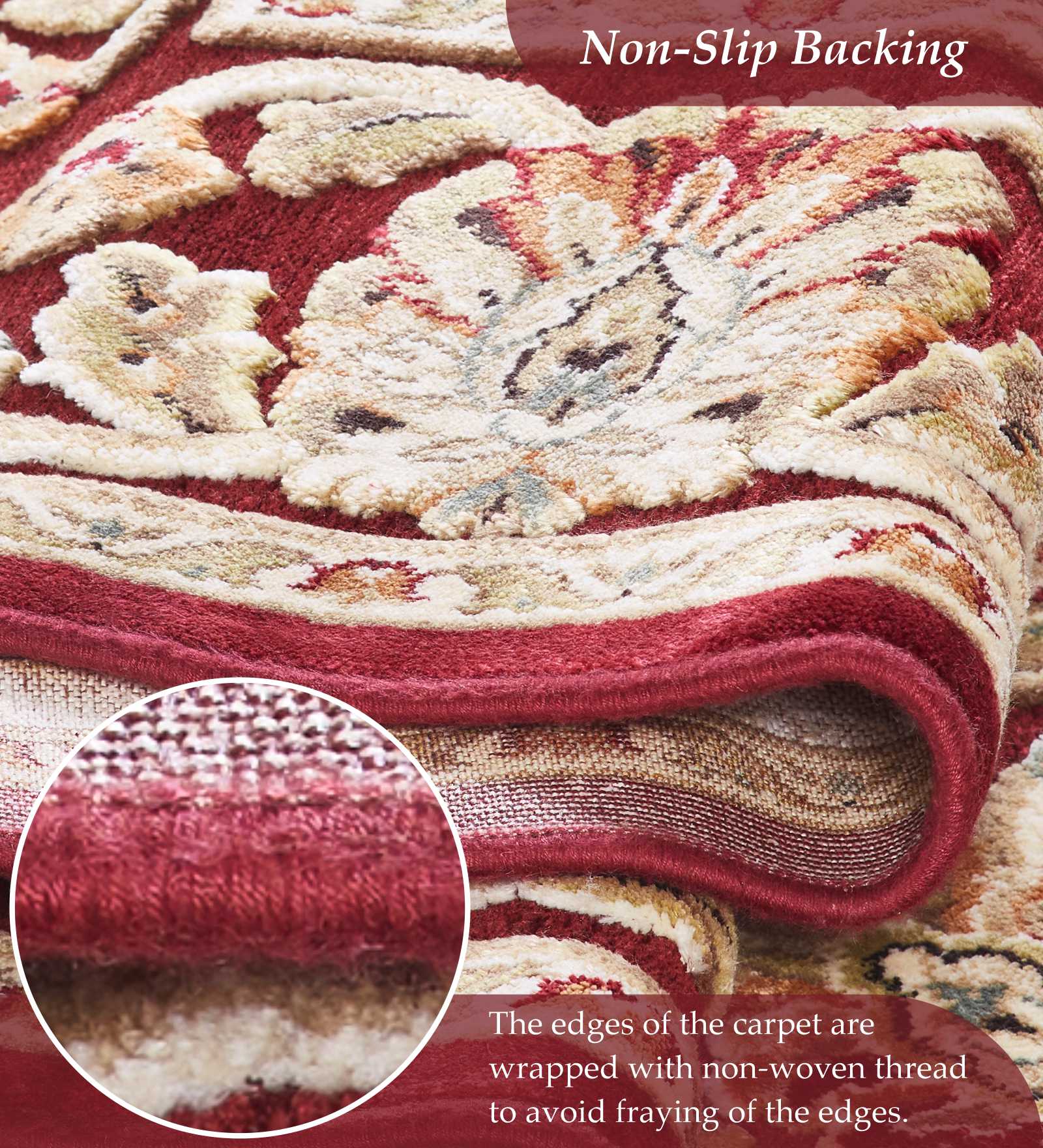 Genova Classical Carpet Red and Beige