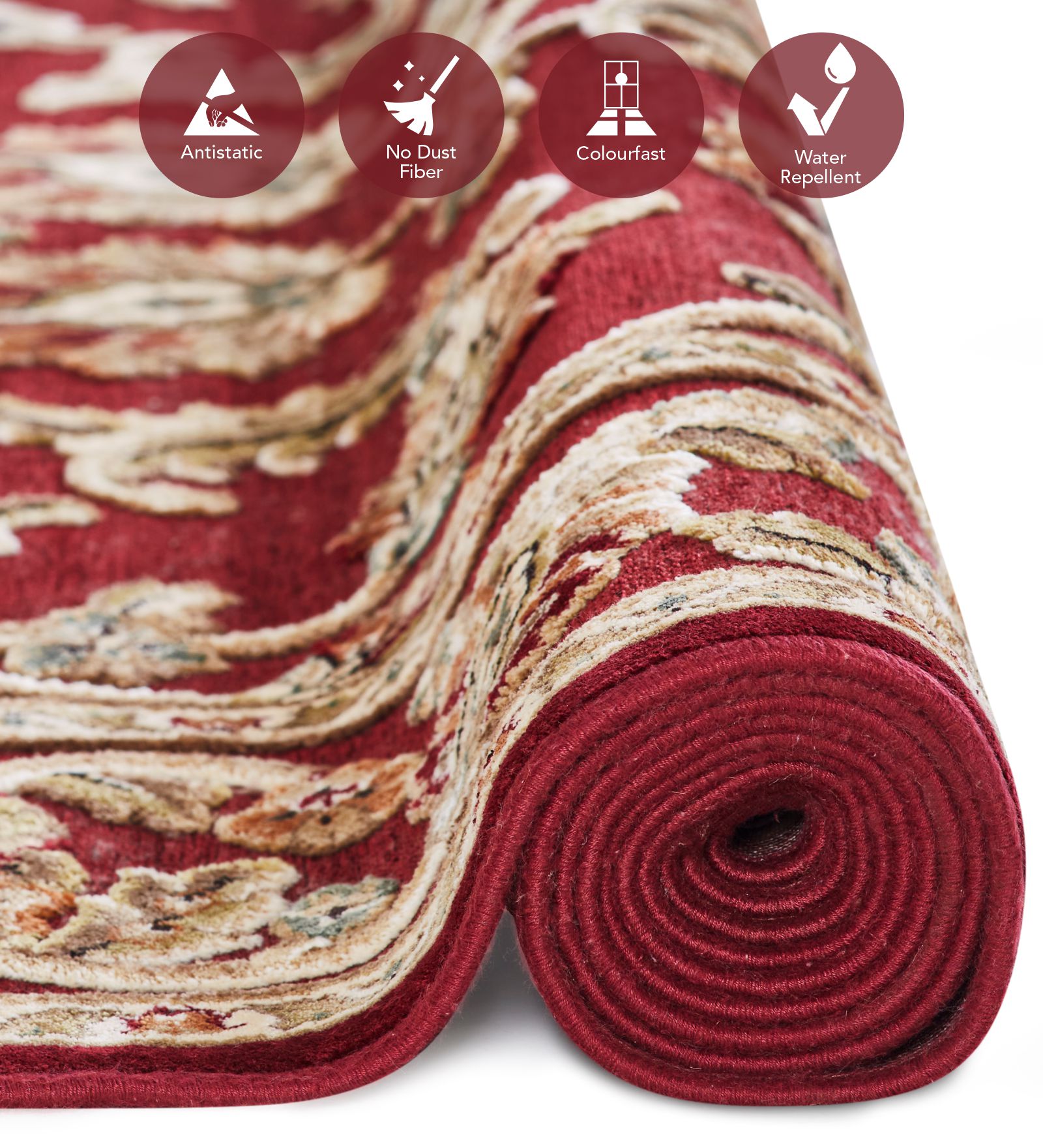 Genova Classical Carpet Red and Beige