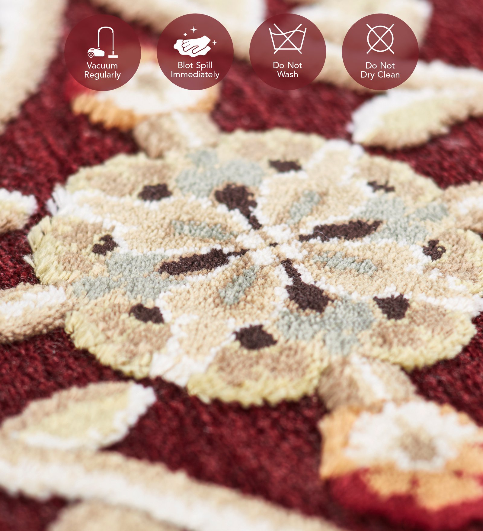 Genova Classical Carpet Red and Beige