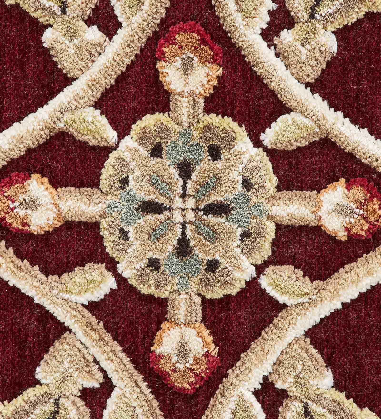 Genova Classical Carpet Red and Beige