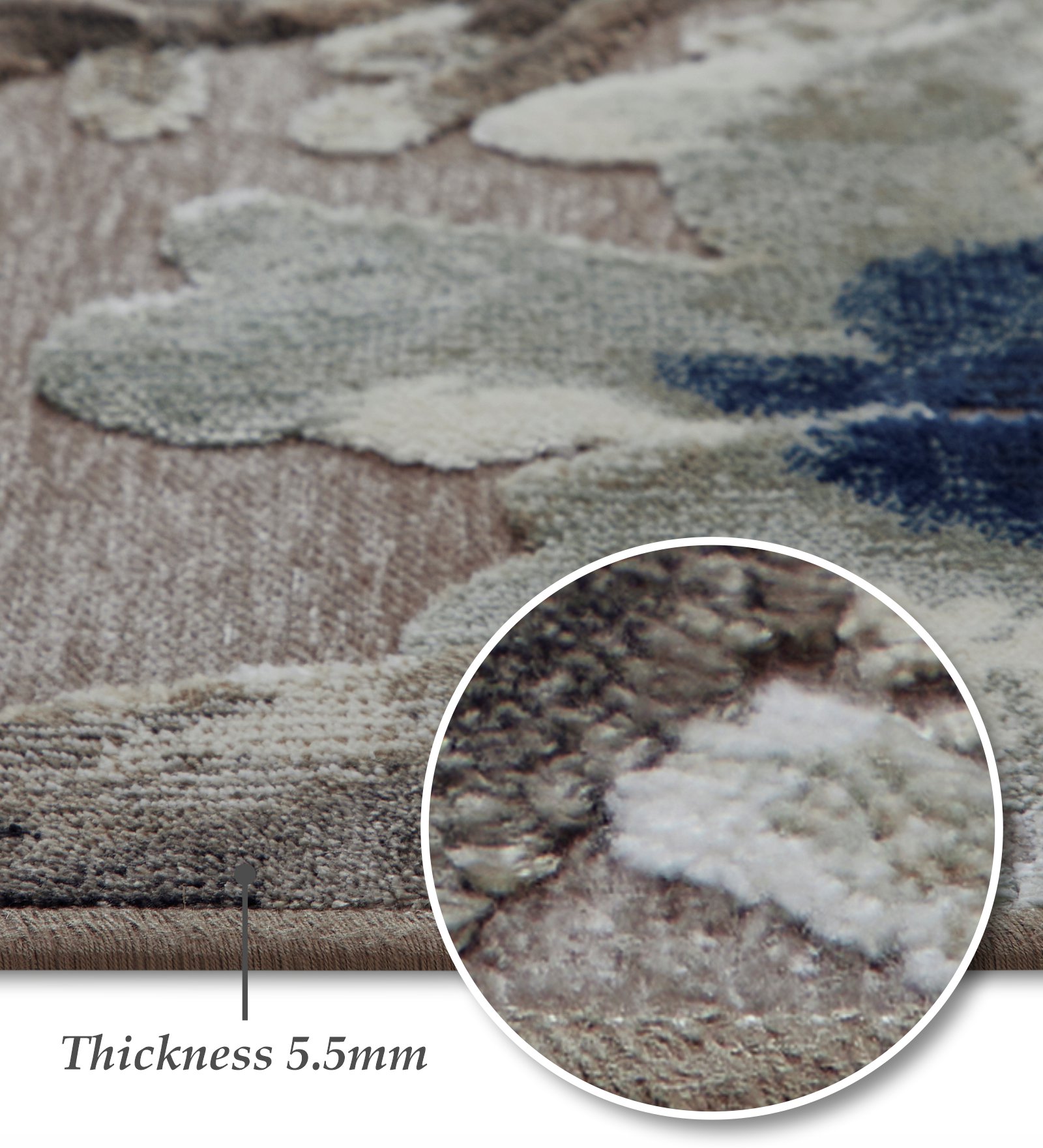 Genova Floral Carpet L.Brown and Blue