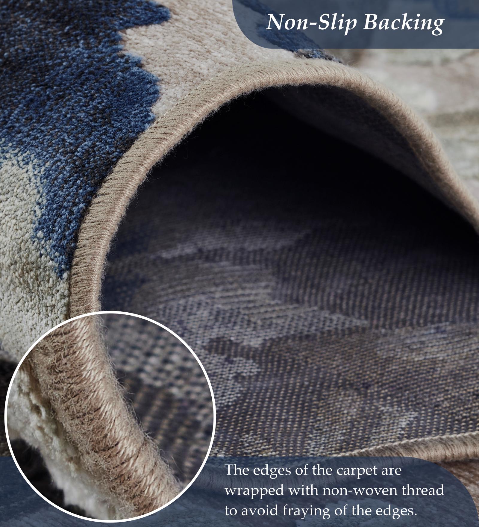 Genova Floral Carpet L.Brown and Blue