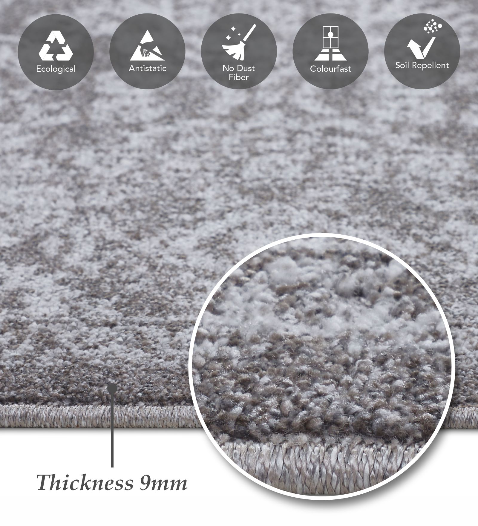 Trentino Abstract Machine Made Runner Grey