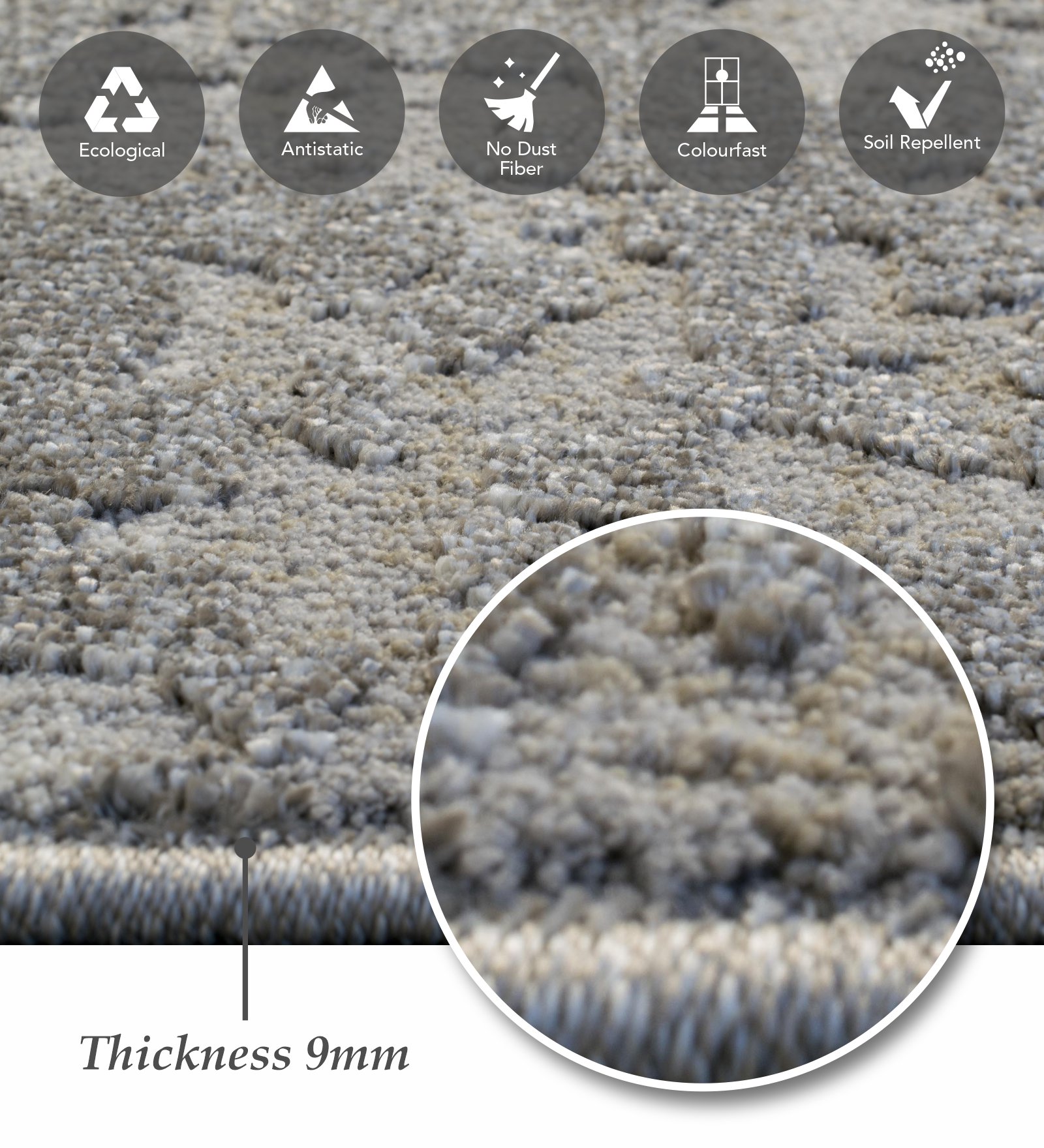 Trentino Abstract Machine Made Runner Taupe