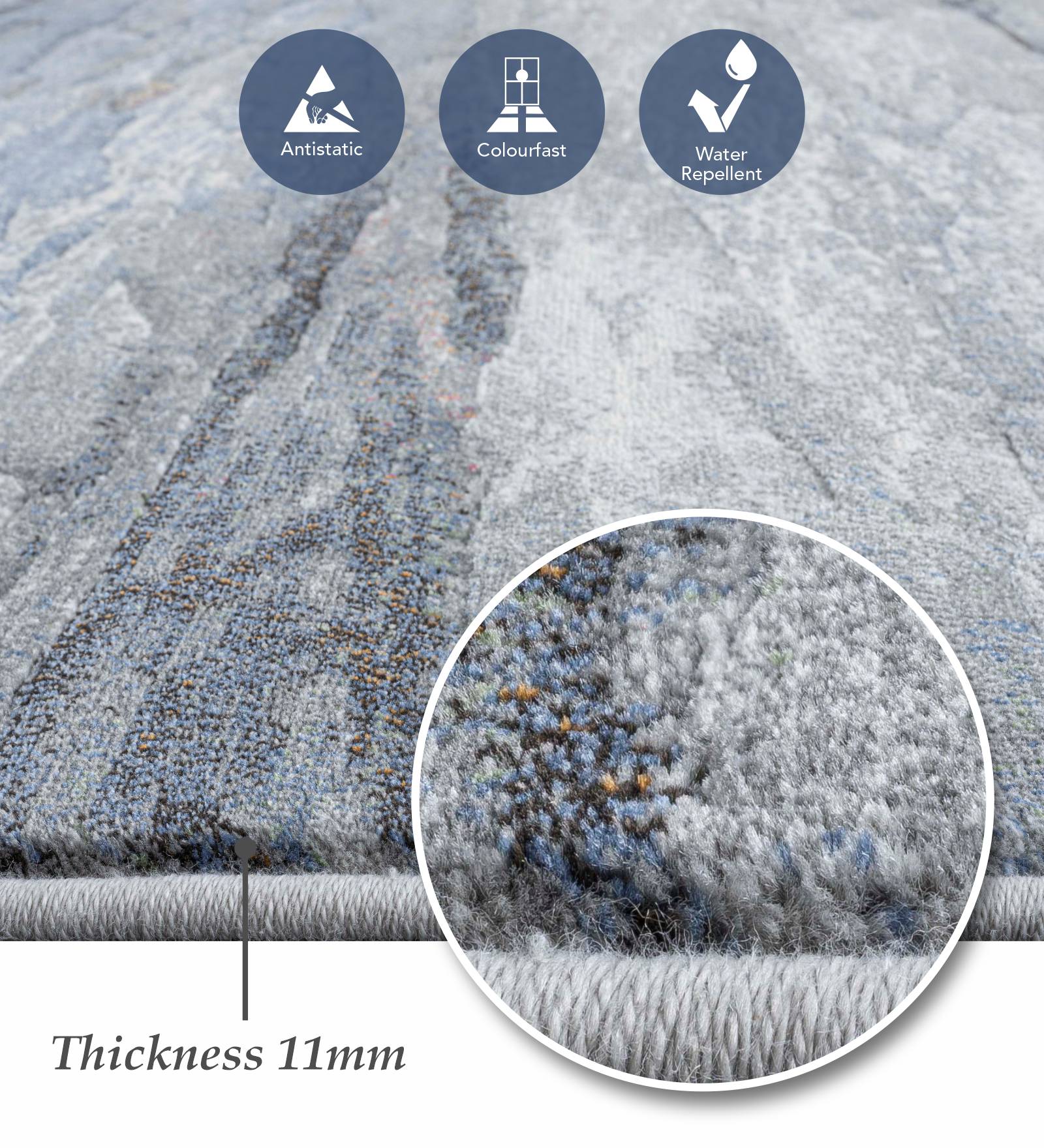 Aquarius Abstract Machine Made Runner Multi