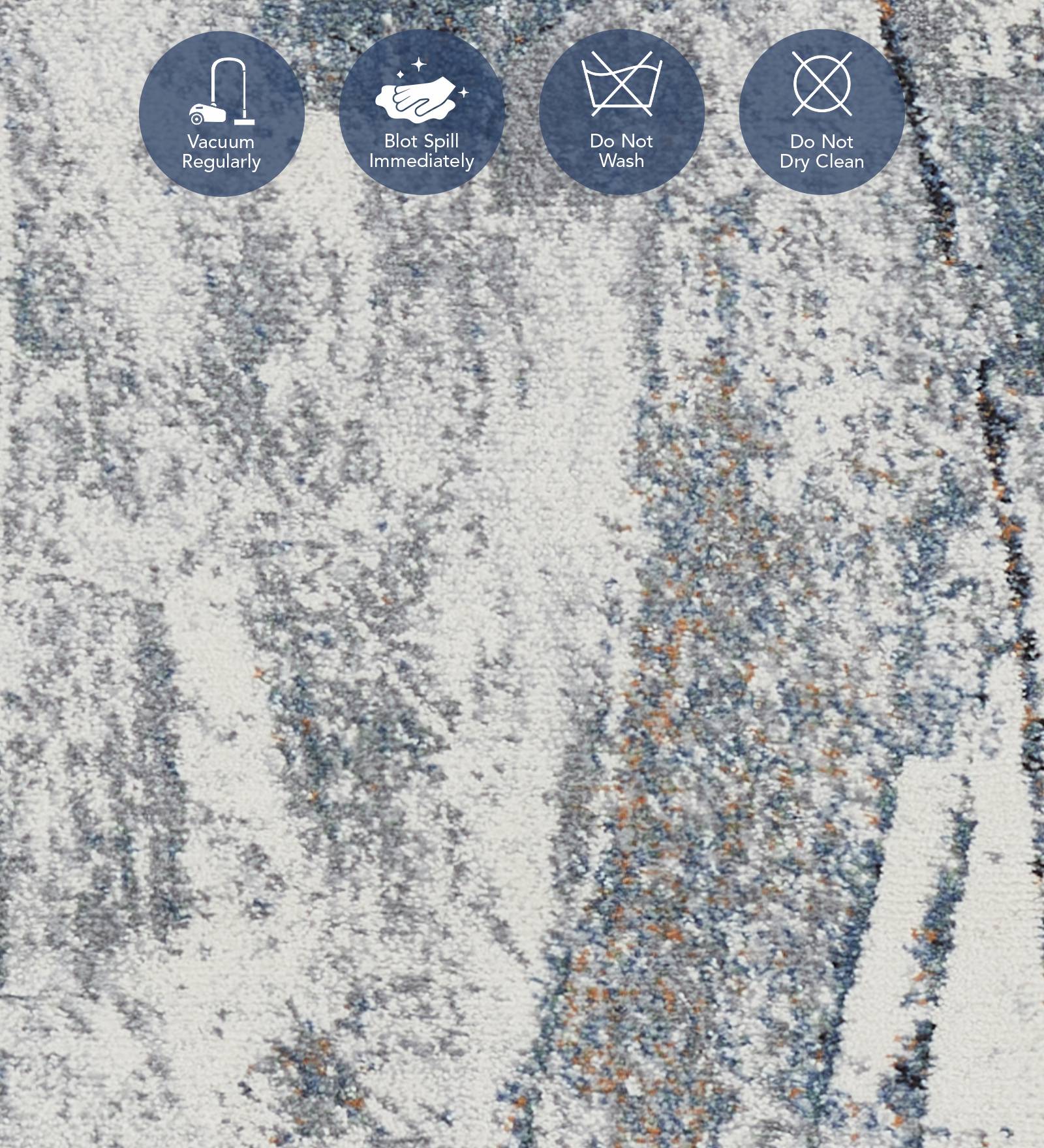 Aquarius Abstract Machine Made Runner Blue and Grey