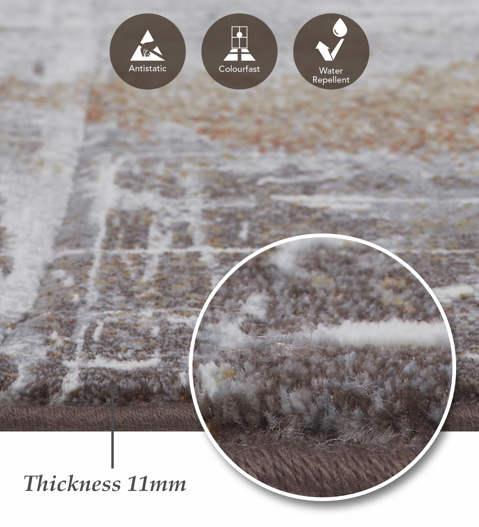 Aquarius Abstract Machine Made Runner Cream and Rust