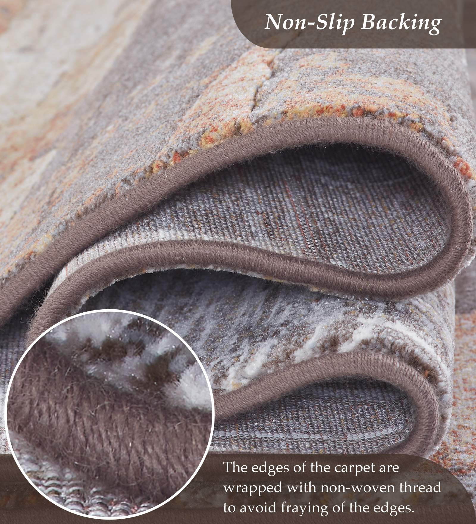 Aquarius Abstract Machine Made Runner Cream and Rust