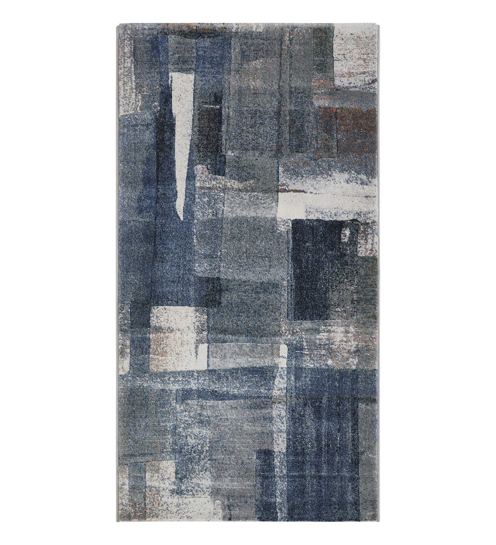 Aquarius Solid Machine Made Runner Blue