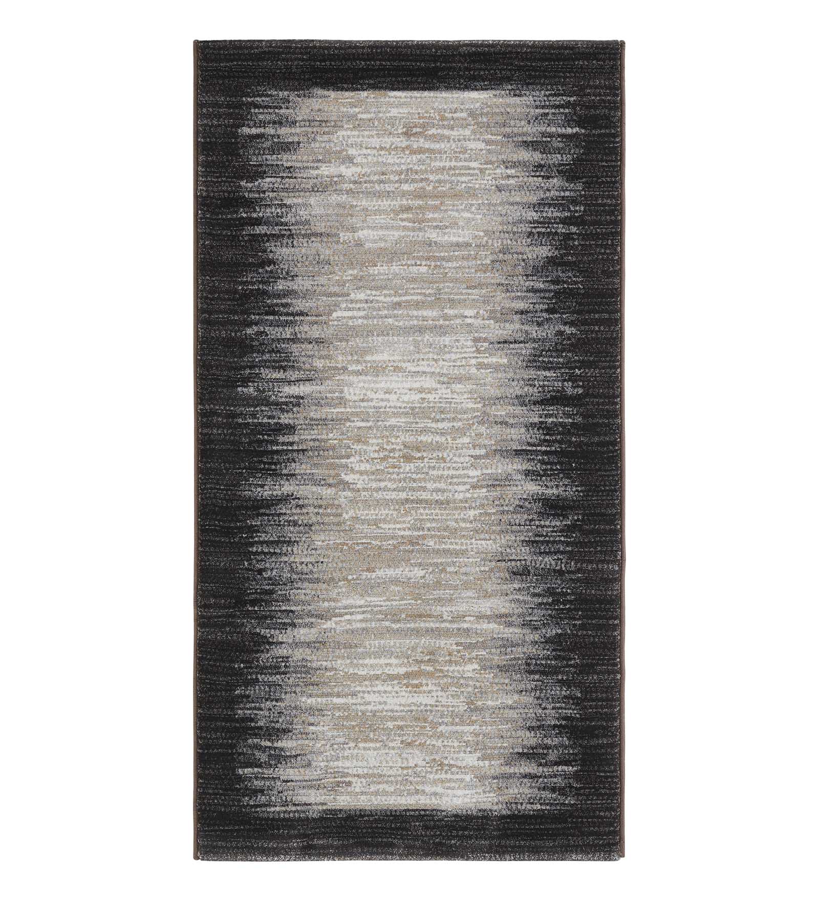 Aquarius Abstract Machine Made Runner Cream and Charcoal