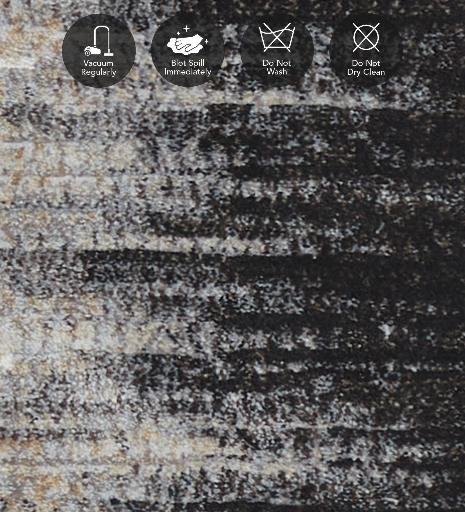 Aquarius Abstract Machine Made Runner Cream and Charcoal