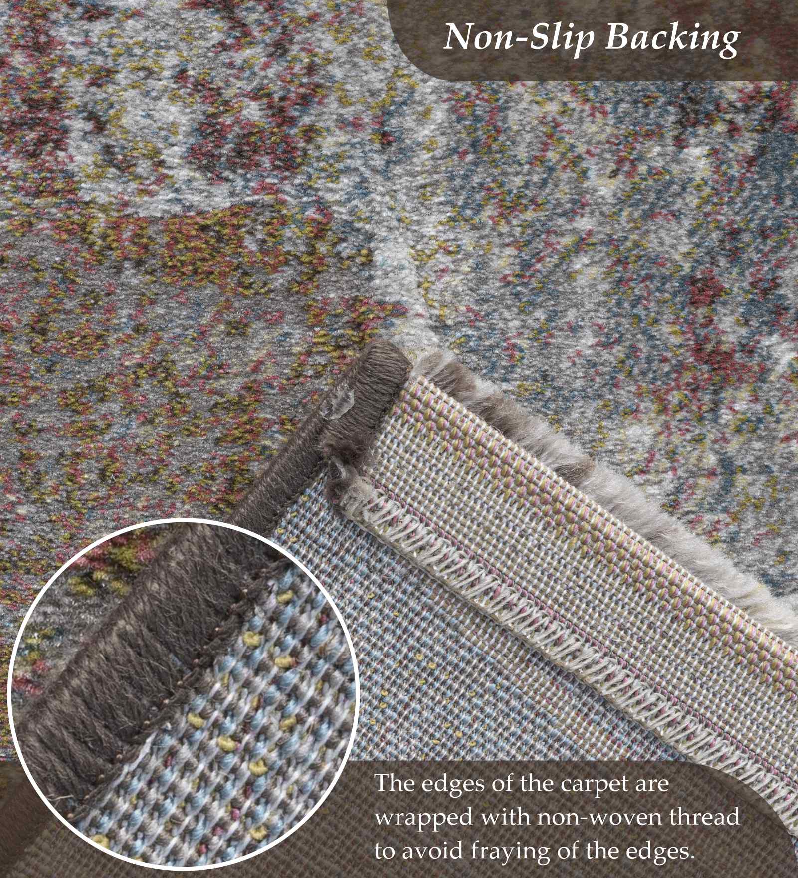 Aquarius Abstract Machine Made Runner Cream and Grey