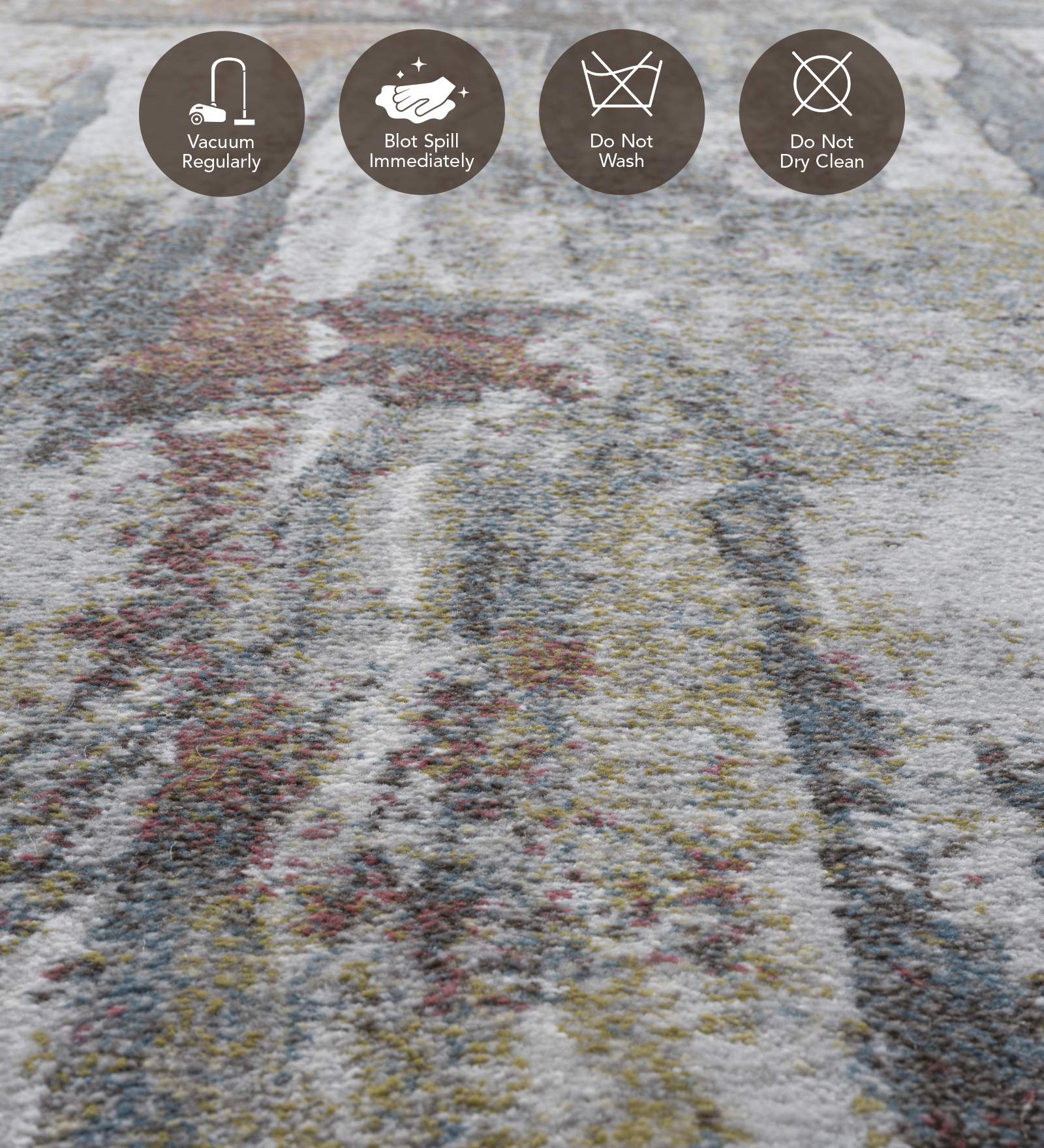 Aquarius Abstract Machine Made Runner Cream and Grey