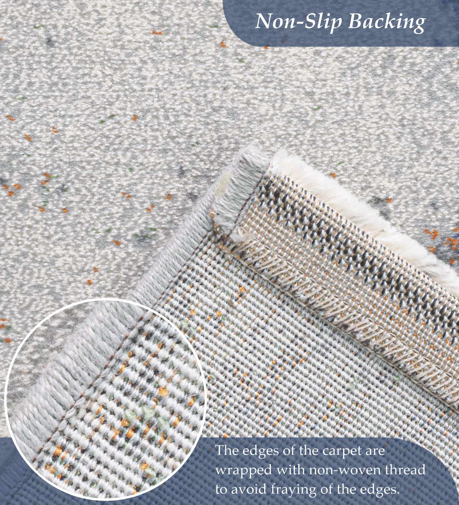 Aquarius Abstract Machine Made Runner Blue