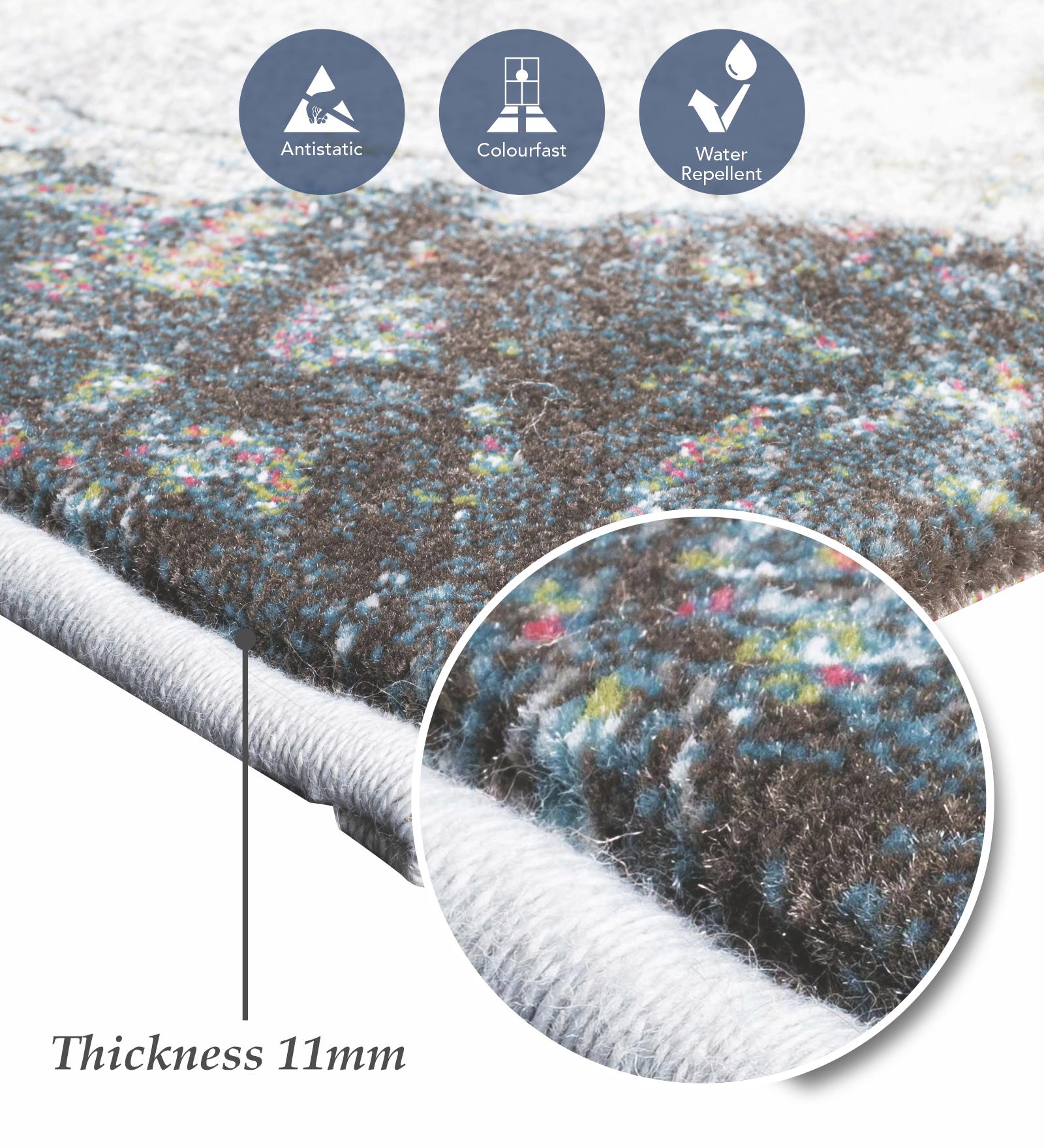 Aquarius Abstract Machine Made Runner Cream and D Grey