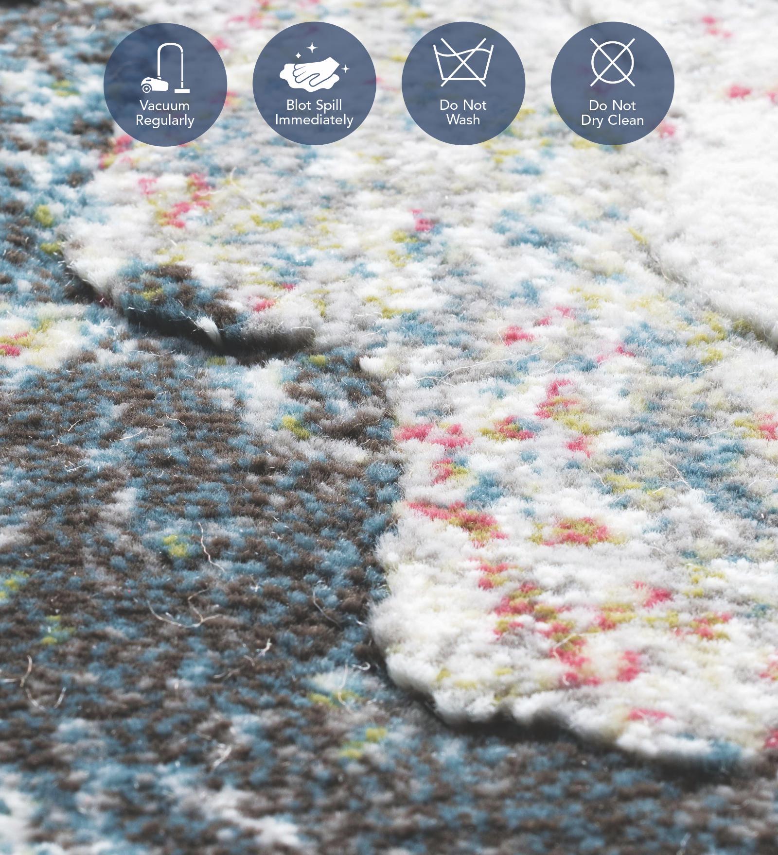 Aquarius Abstract Machine Made Runner Cream and D Grey