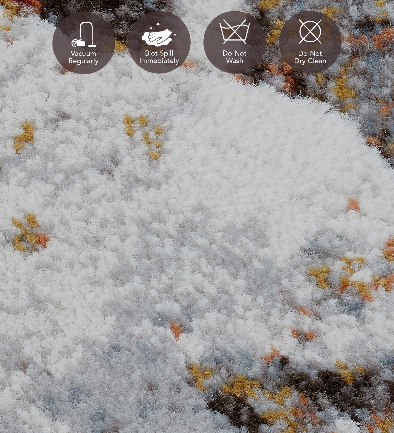 Aquarius Abstract Machine Made Runner Grey and Rust