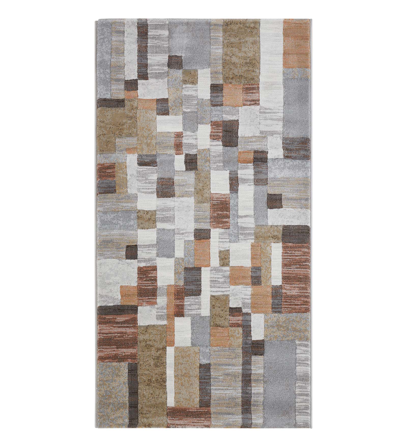 Aquarius Abstract Machine Made Runner Cream and Grey