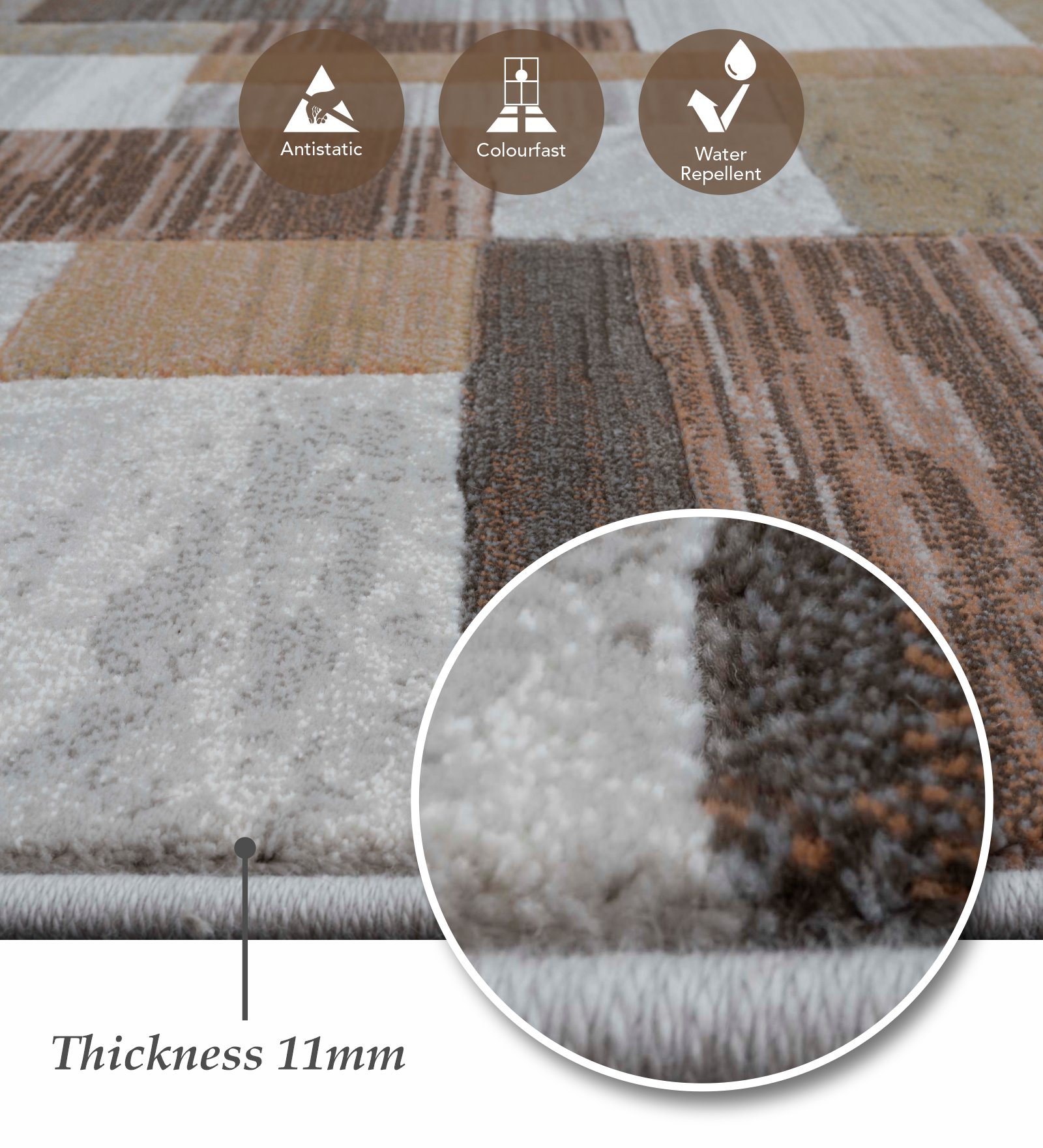 Aquarius Abstract Machine Made Runner Cream and Grey