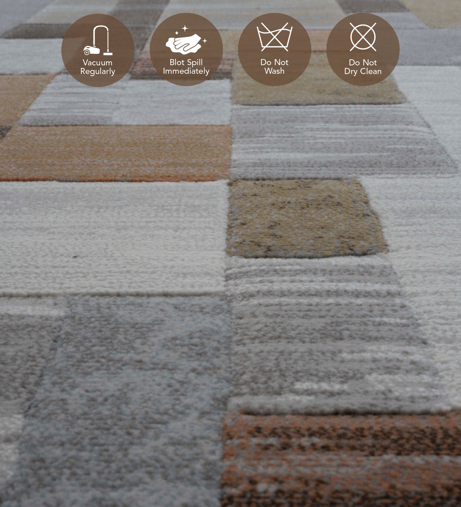 Aquarius Abstract Machine Made Runner Cream and Grey
