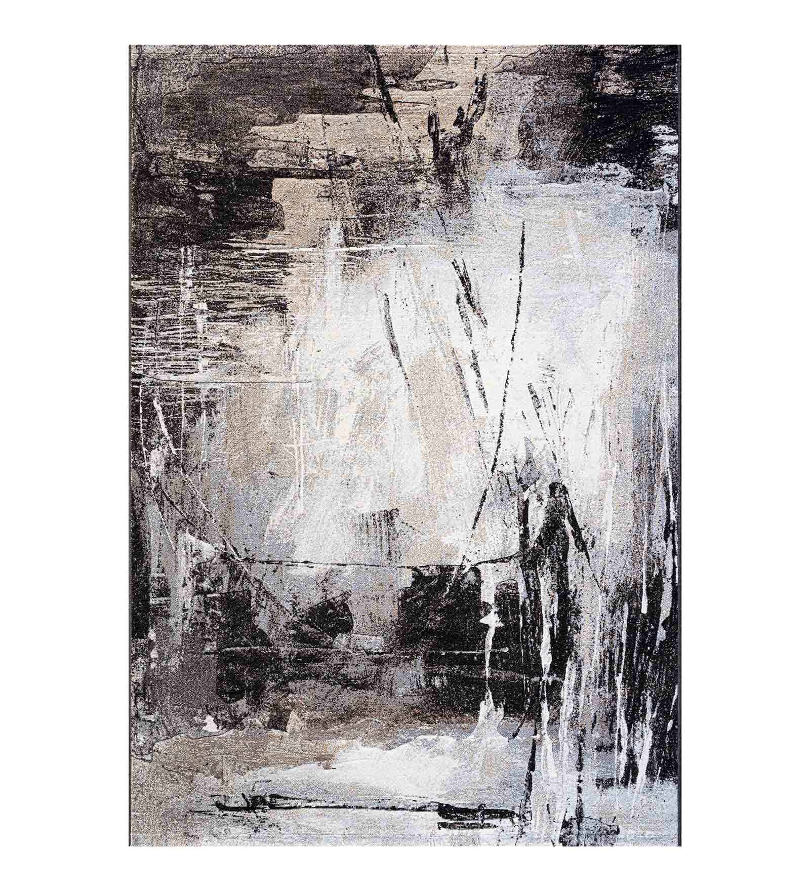 Aquarius Abstract Machine Made Carpet Cream and Brown