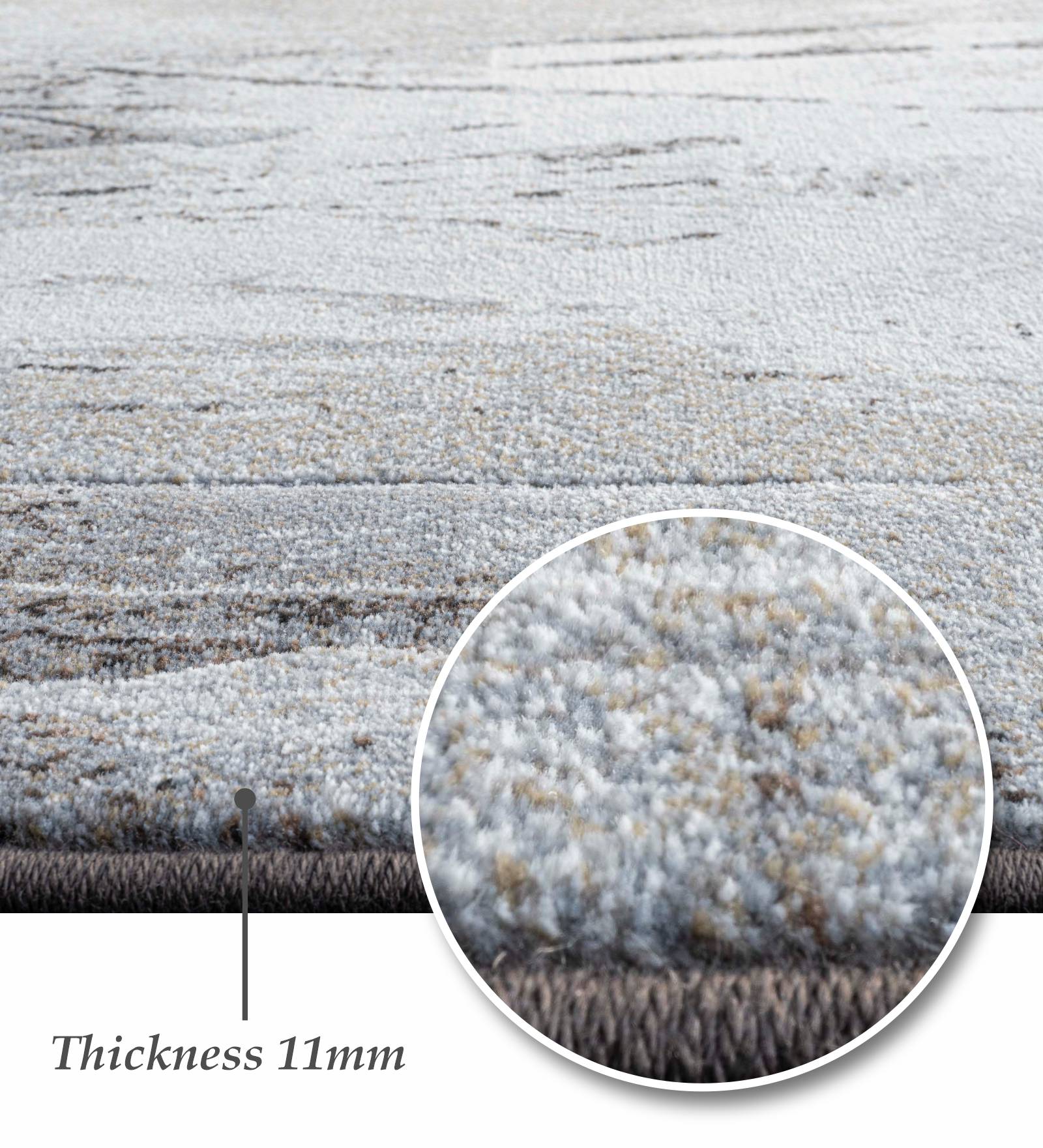 Aquarius Abstract Machine Made Carpet Cream and Brown