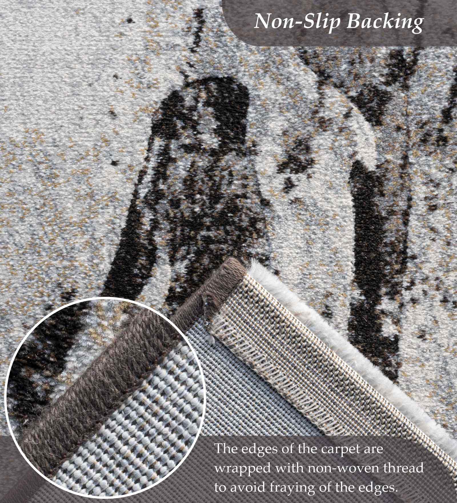 Aquarius Abstract Machine Made Carpet Cream and Brown