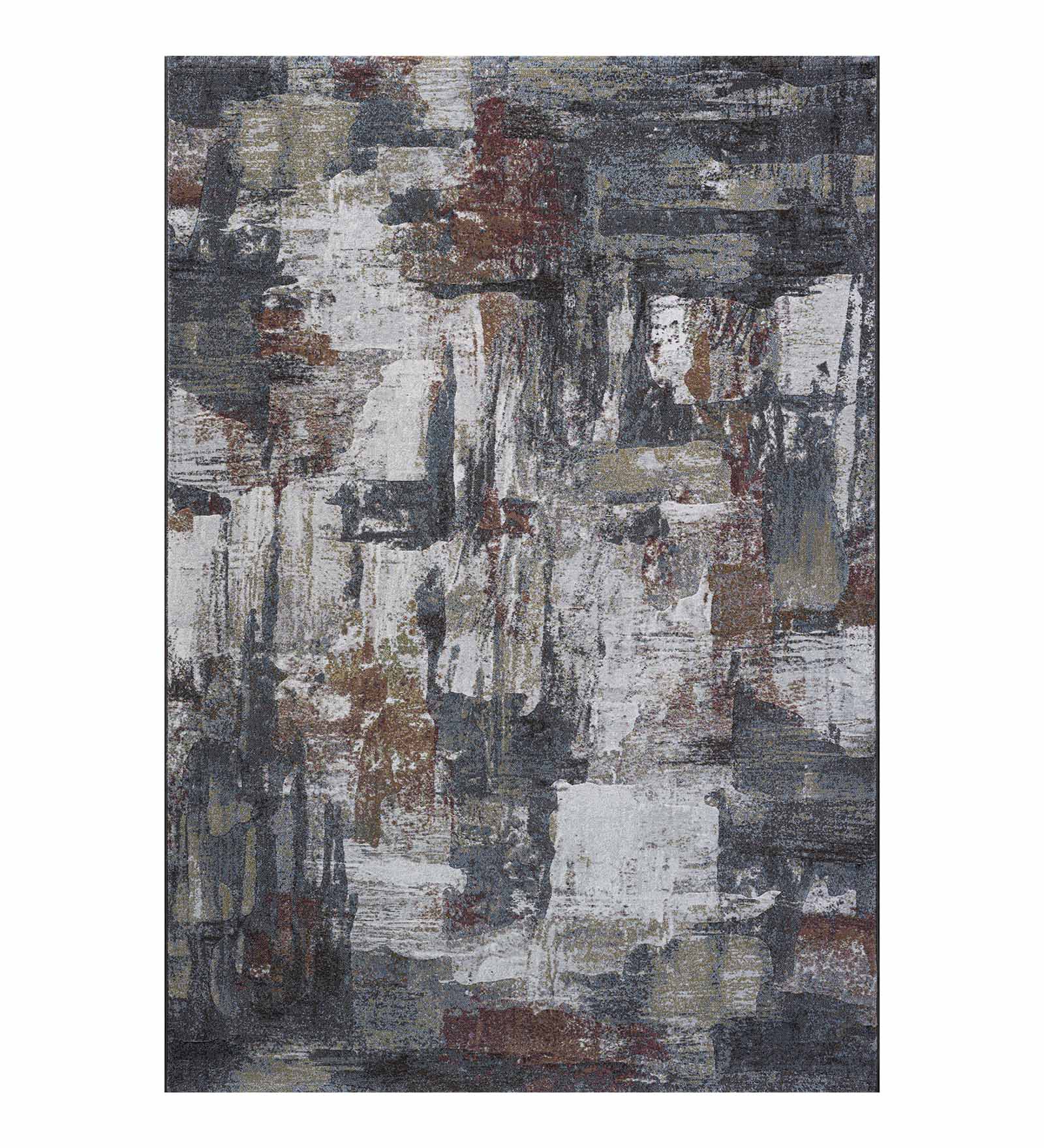 Aquarius Abstract Machine Made Carpet Cream and Grey