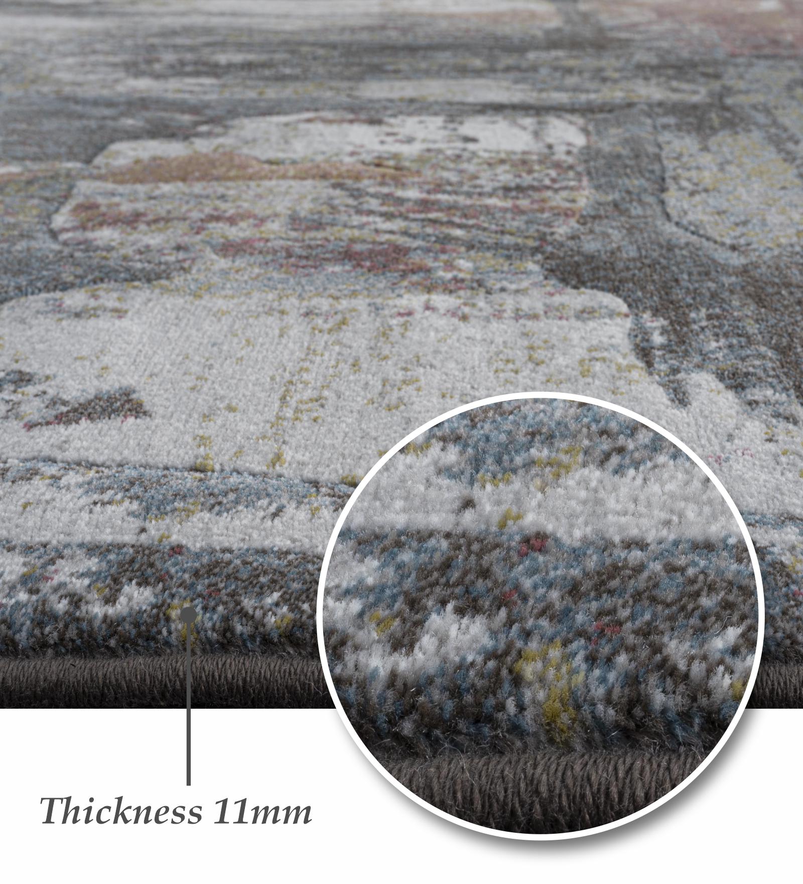 Aquarius Abstract Machine Made Carpet Cream and Grey