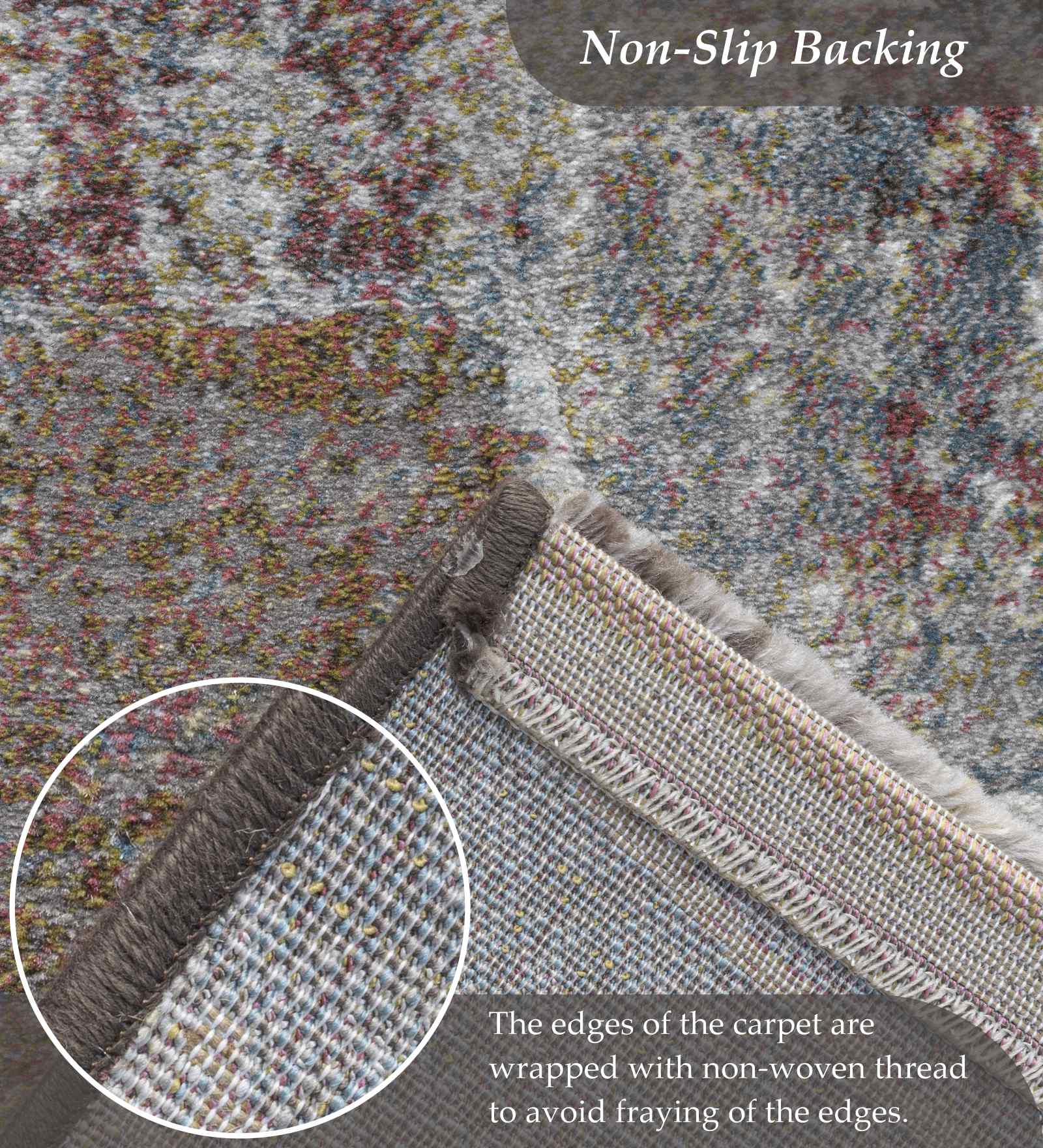 Aquarius Abstract Machine Made Carpet Cream and Grey