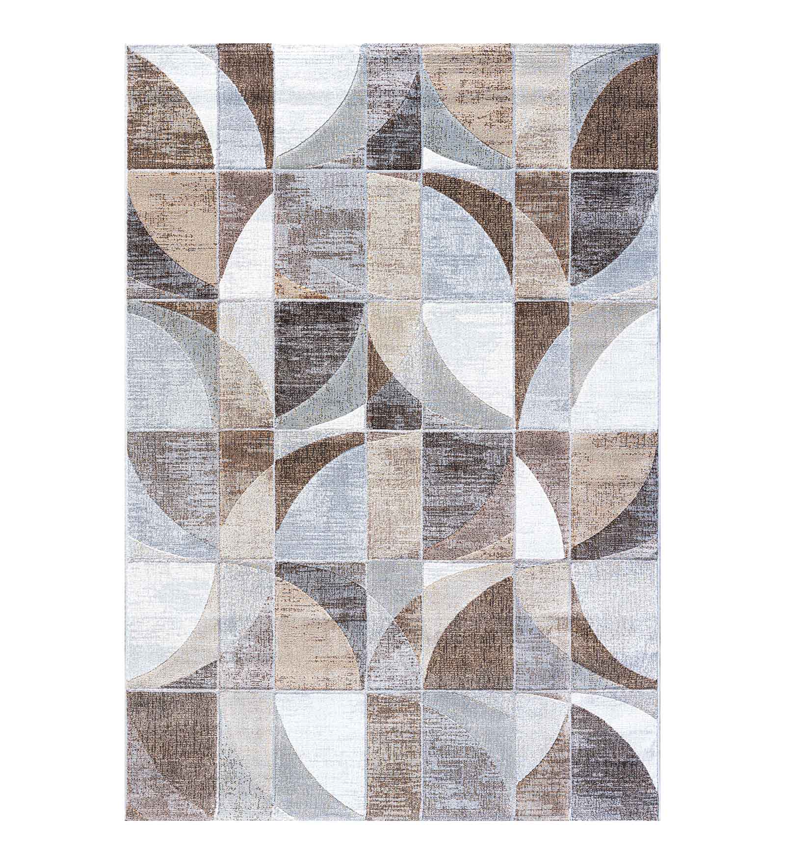 Aquarius Abstract Machine Made Carpet Grey and Brown