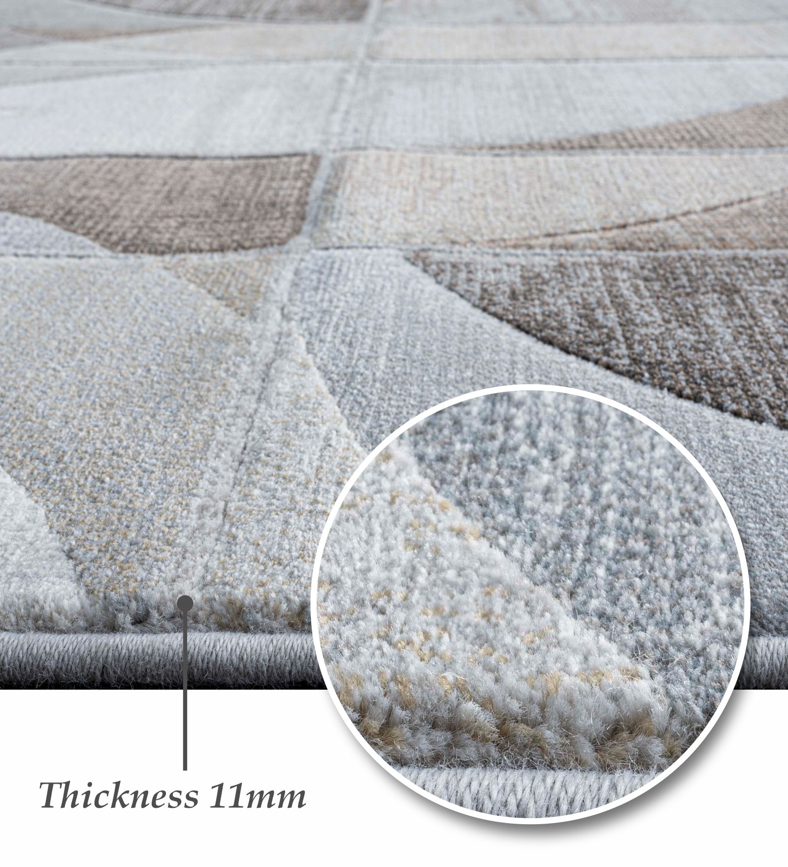 Aquarius Abstract Machine Made Carpet Grey and Brown