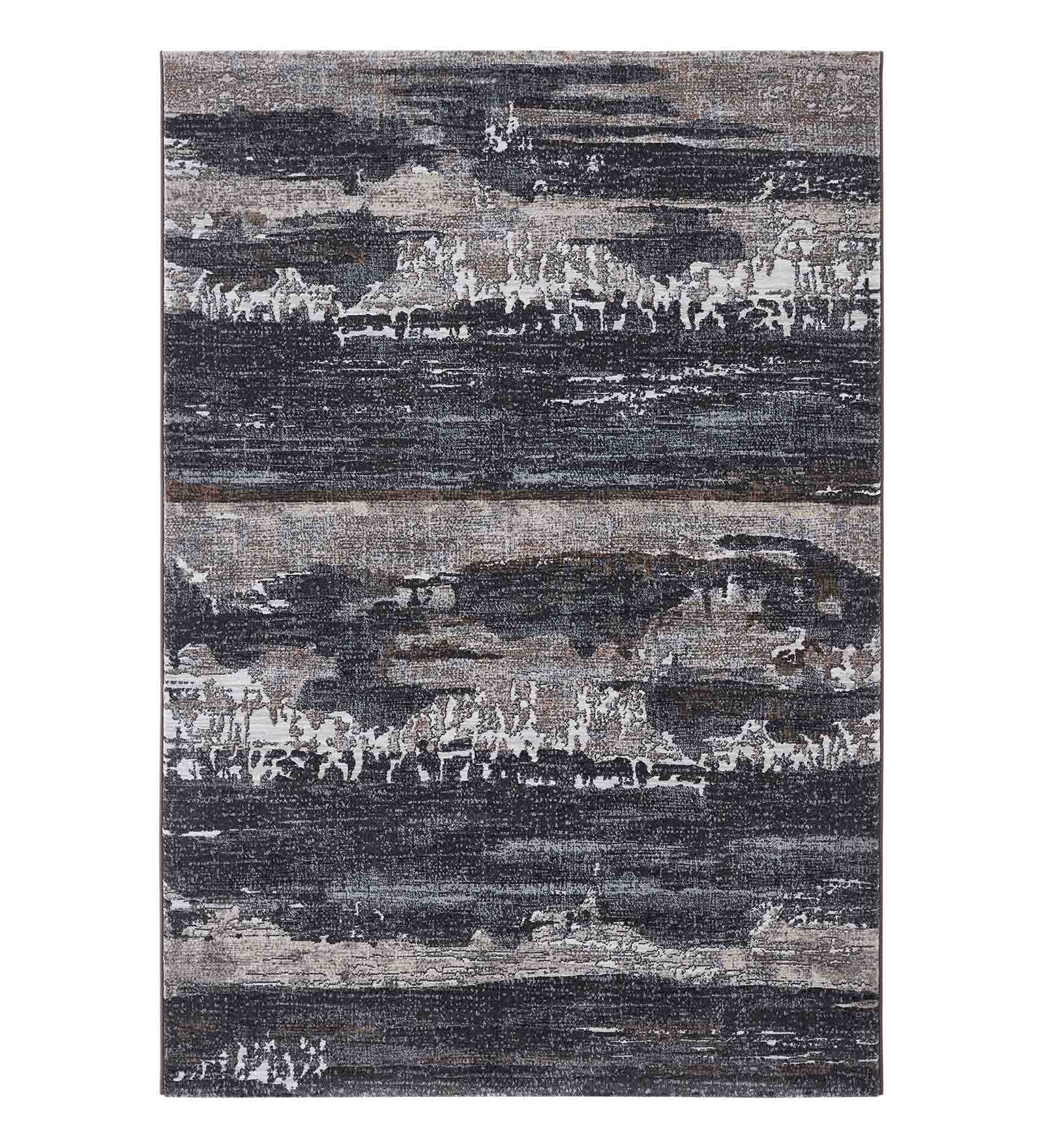 Aquarius Abstract Machine Made Carpet Grey