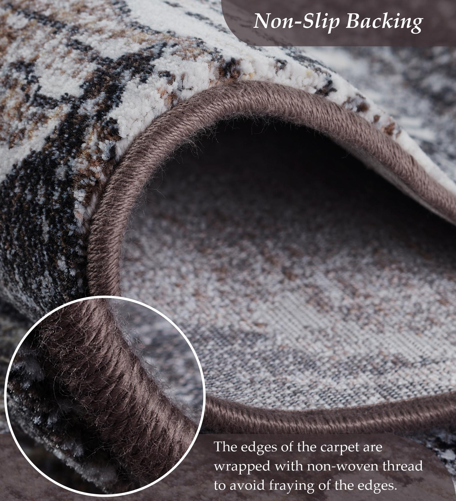 Aquarius Abstract Machine Made Carpet Grey