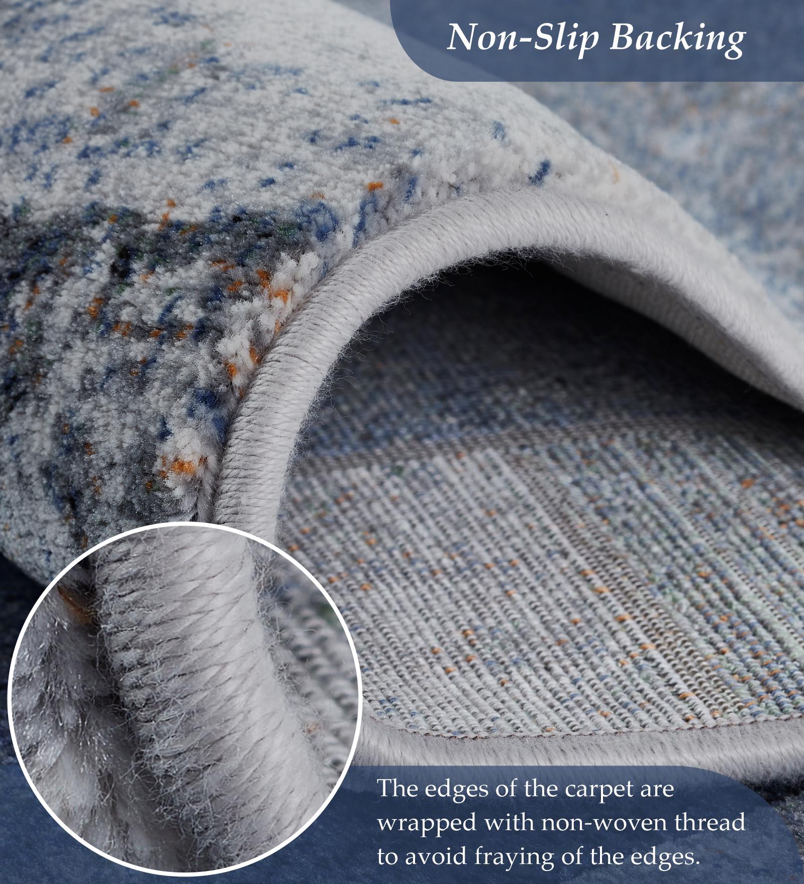 Aquarius Abstract Machine Made Carpet Blue