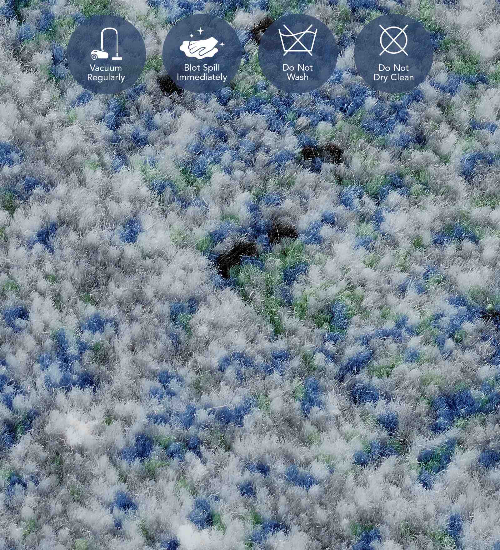 Aquarius Abstract Machine Made Carpet Blue